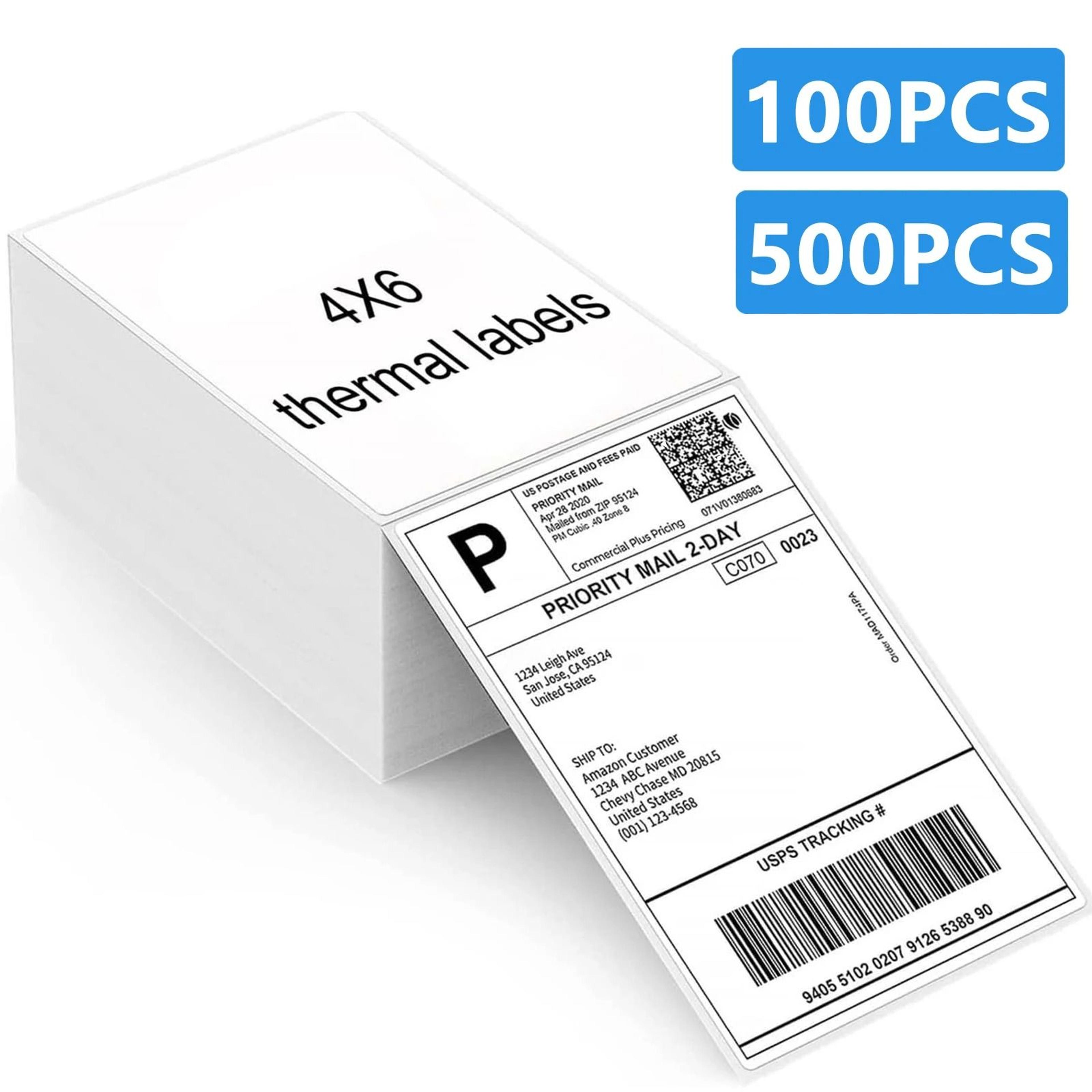 4x6 thermal label paper adhesive shipping stickers for desktop thermal printers usps ups fedex dhl express barcode