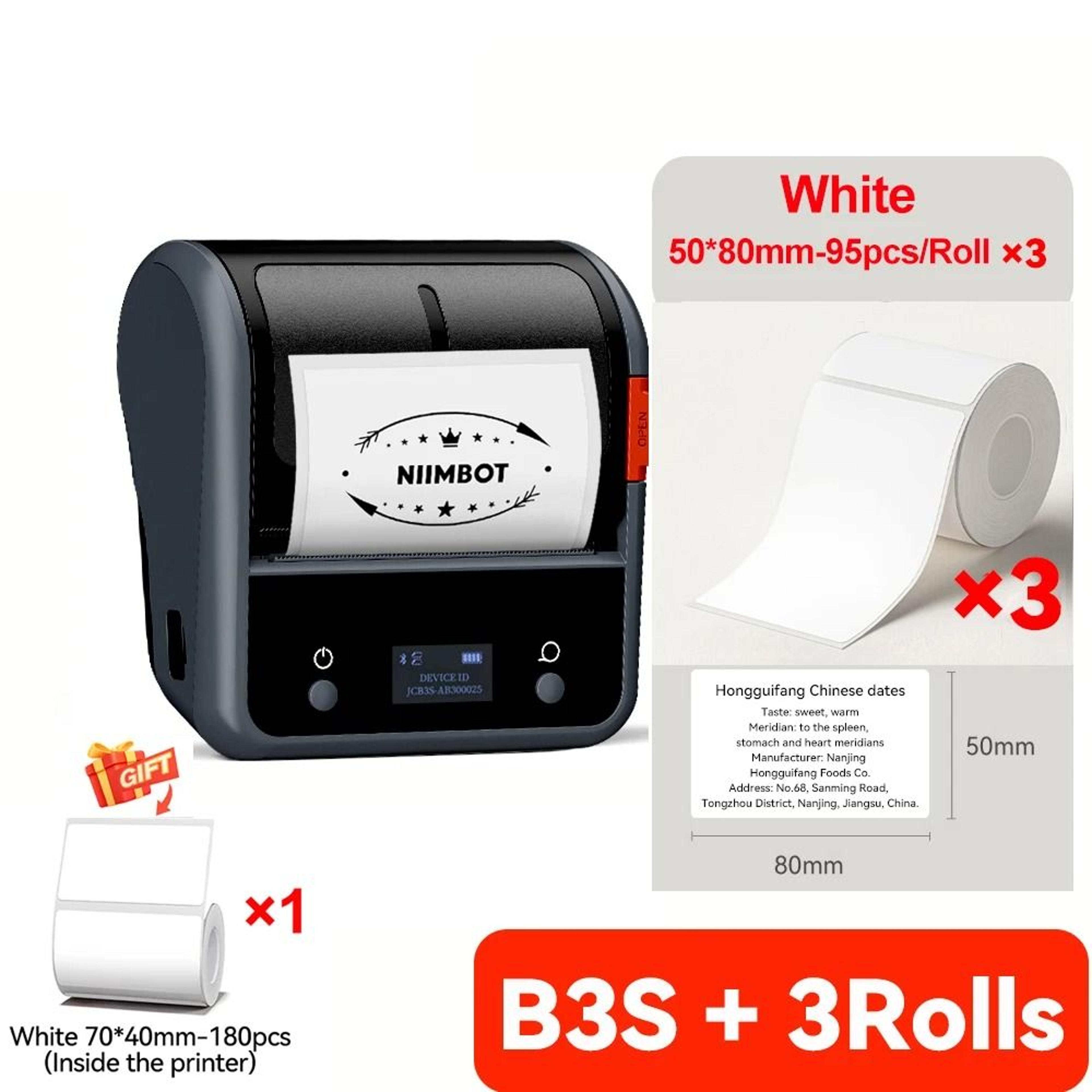 NIIMBOT B3S Wireless Thermal Label Printer 3 Inch Business Jewelry Barcode Sticker Maker For Phone  14