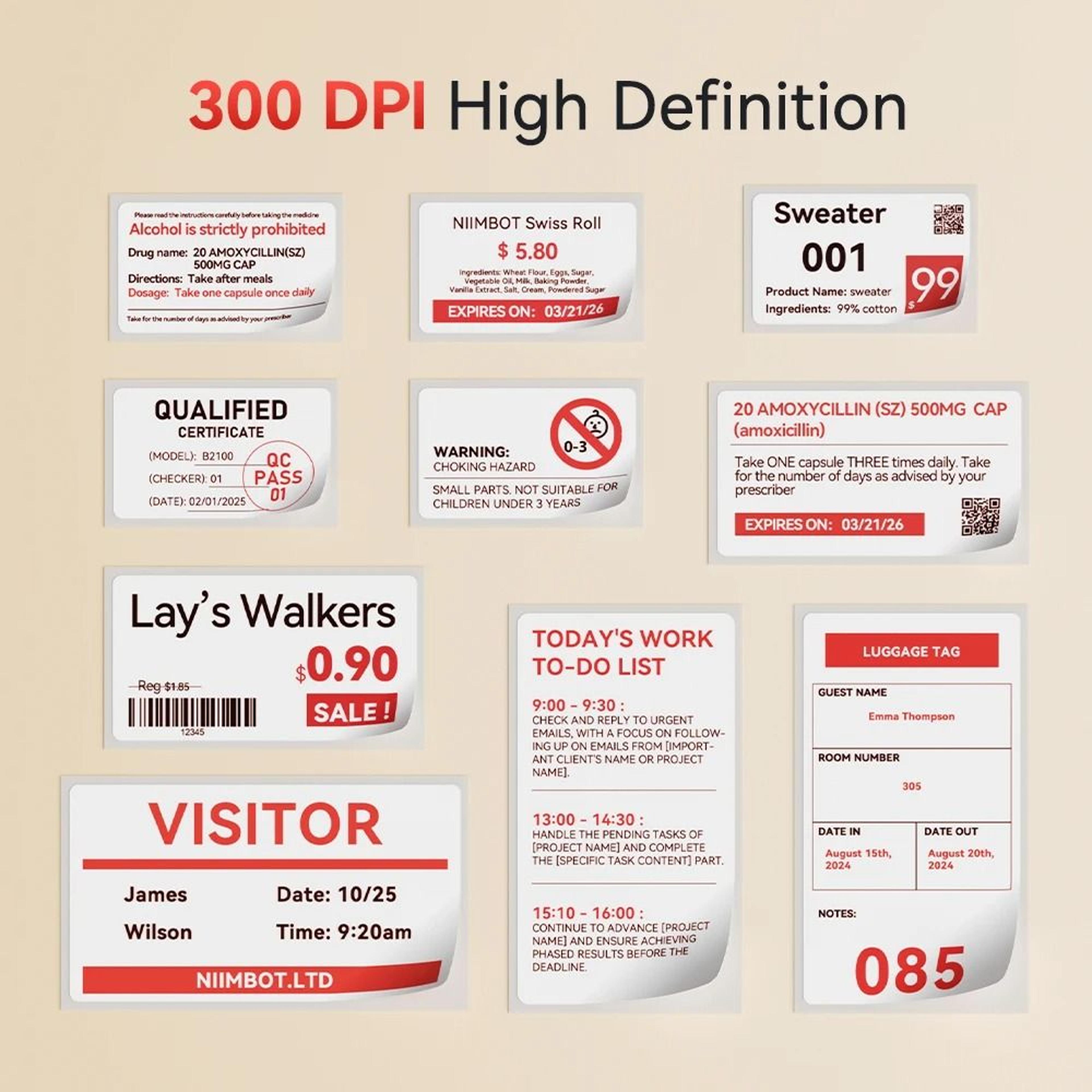 NIIMBOT B1 Pro Wireless 300 DPI Red Black DualColor Thermal Label Printer HighDefinition Tag Maker 1