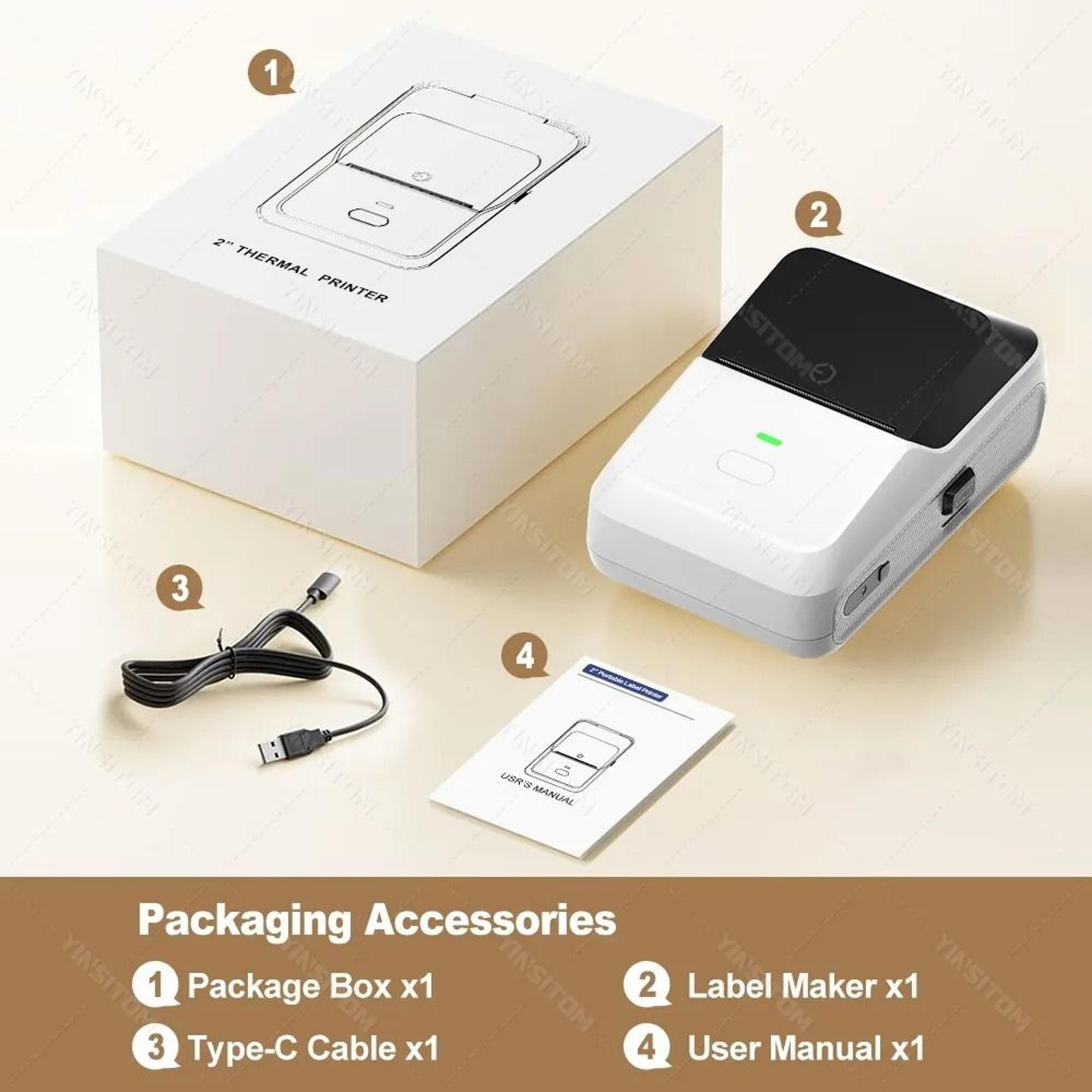 YINSITOM 2050mm Mini Portable Thermal Label Printer Wireless Bluetooth Price Tag  Barcode Sticker M 9