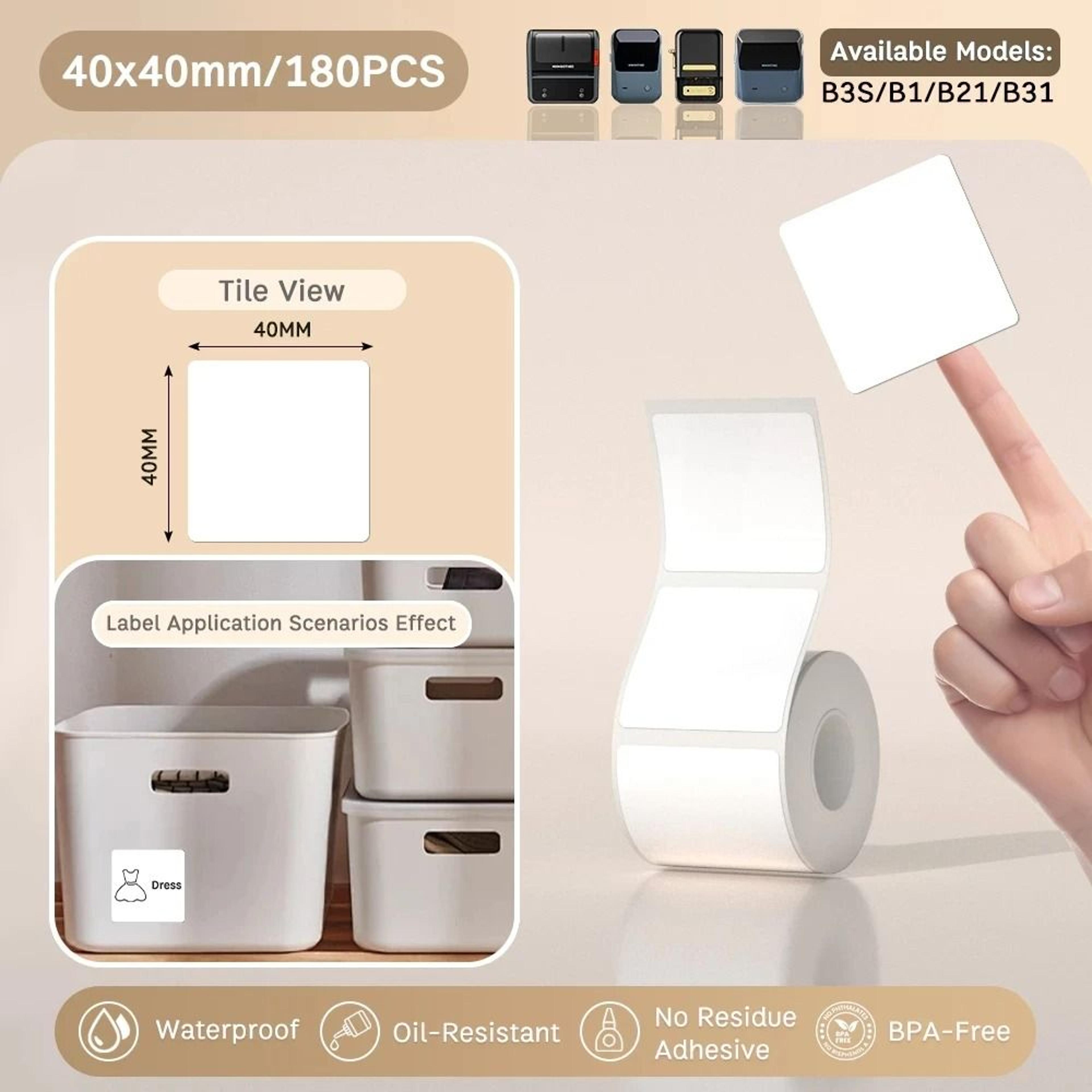 NIIMBOT Full White Series SelfAdhesive Thermal Label Rolls 2050mm For NIIMBOT B21 B1  B3S Printers 21