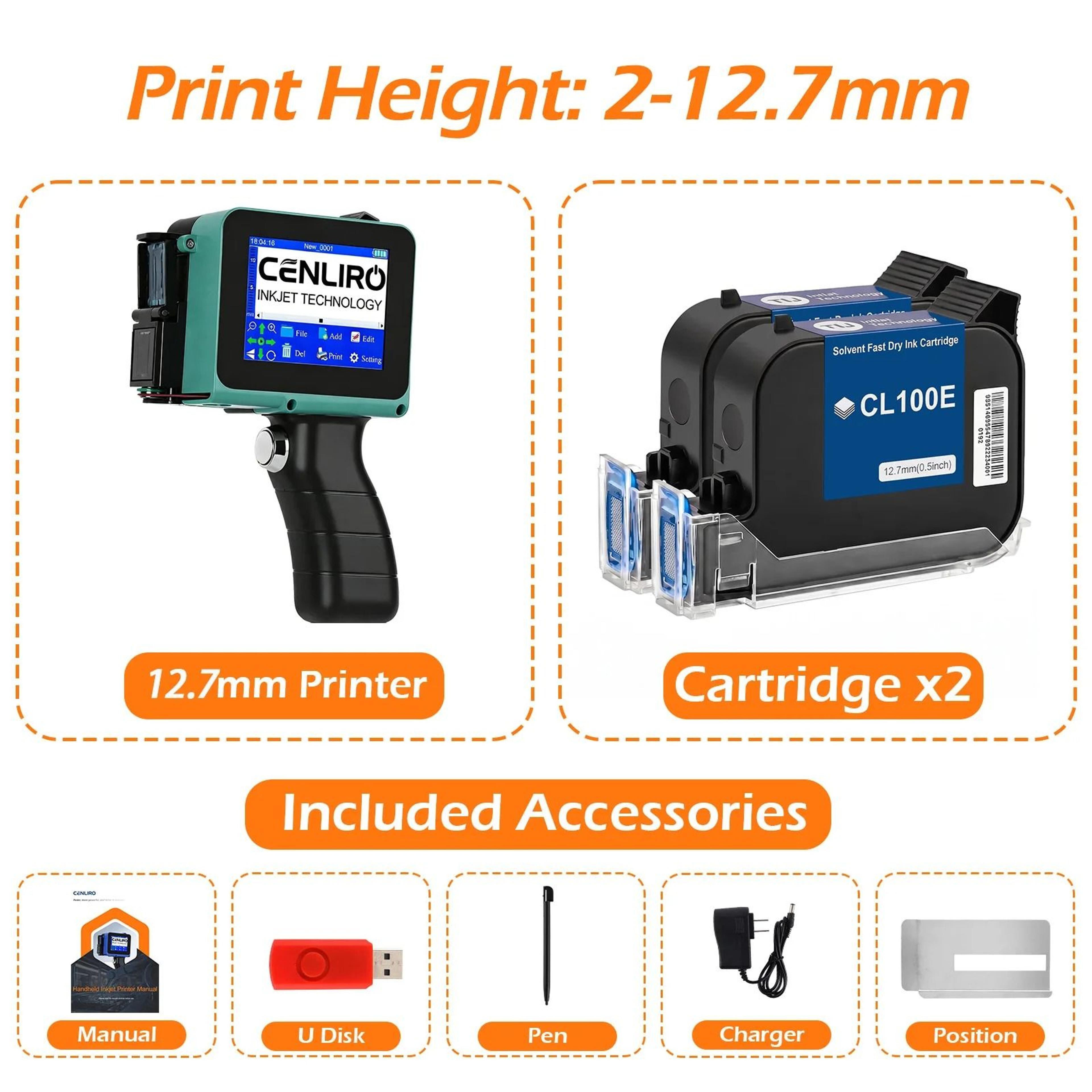 Cenliro CL05P 127mm Mini Handheld Inkjet Printer For Barcodes  Dates 11