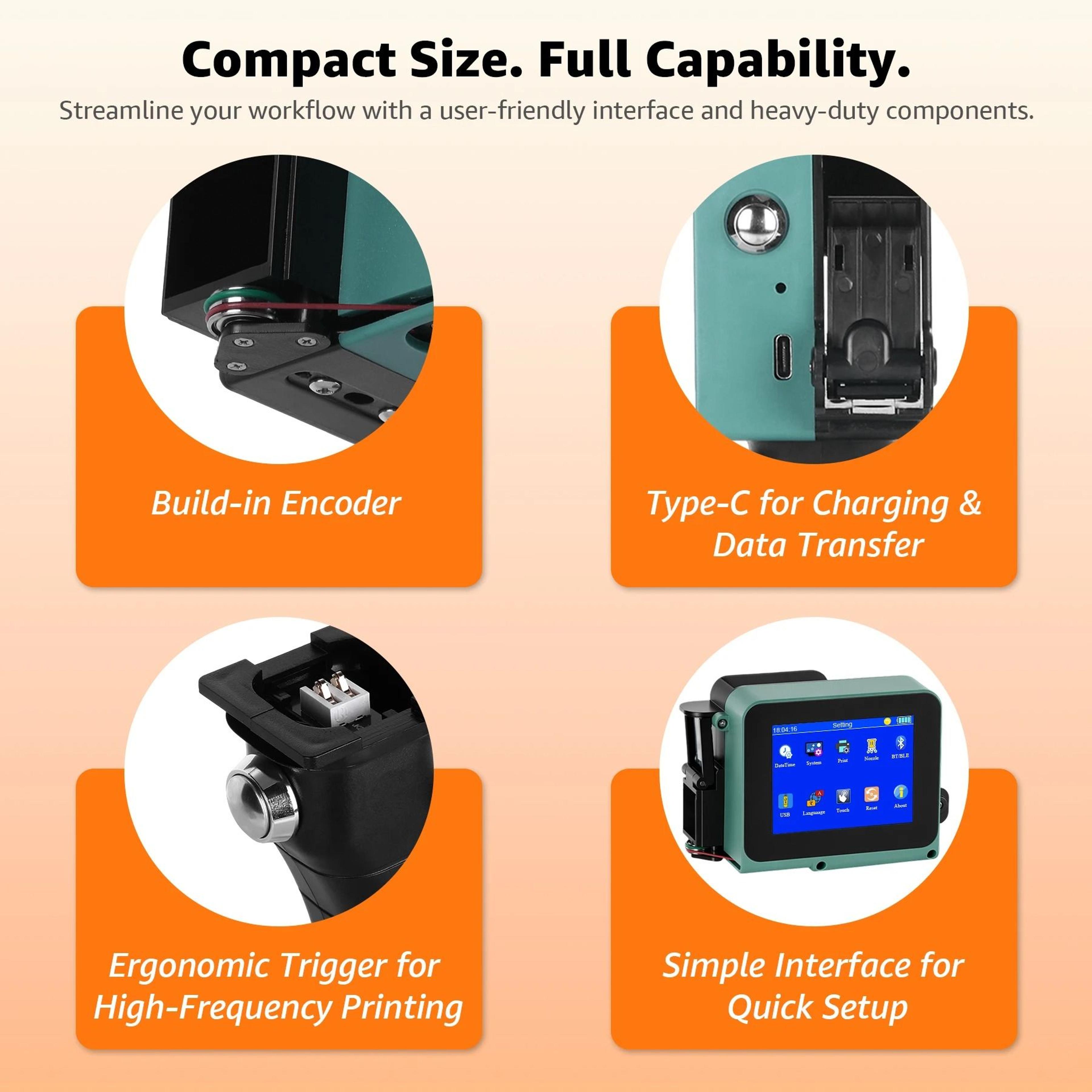 Cenliro CL05P 127mm Mini Handheld Inkjet Printer For Barcodes  Dates 4