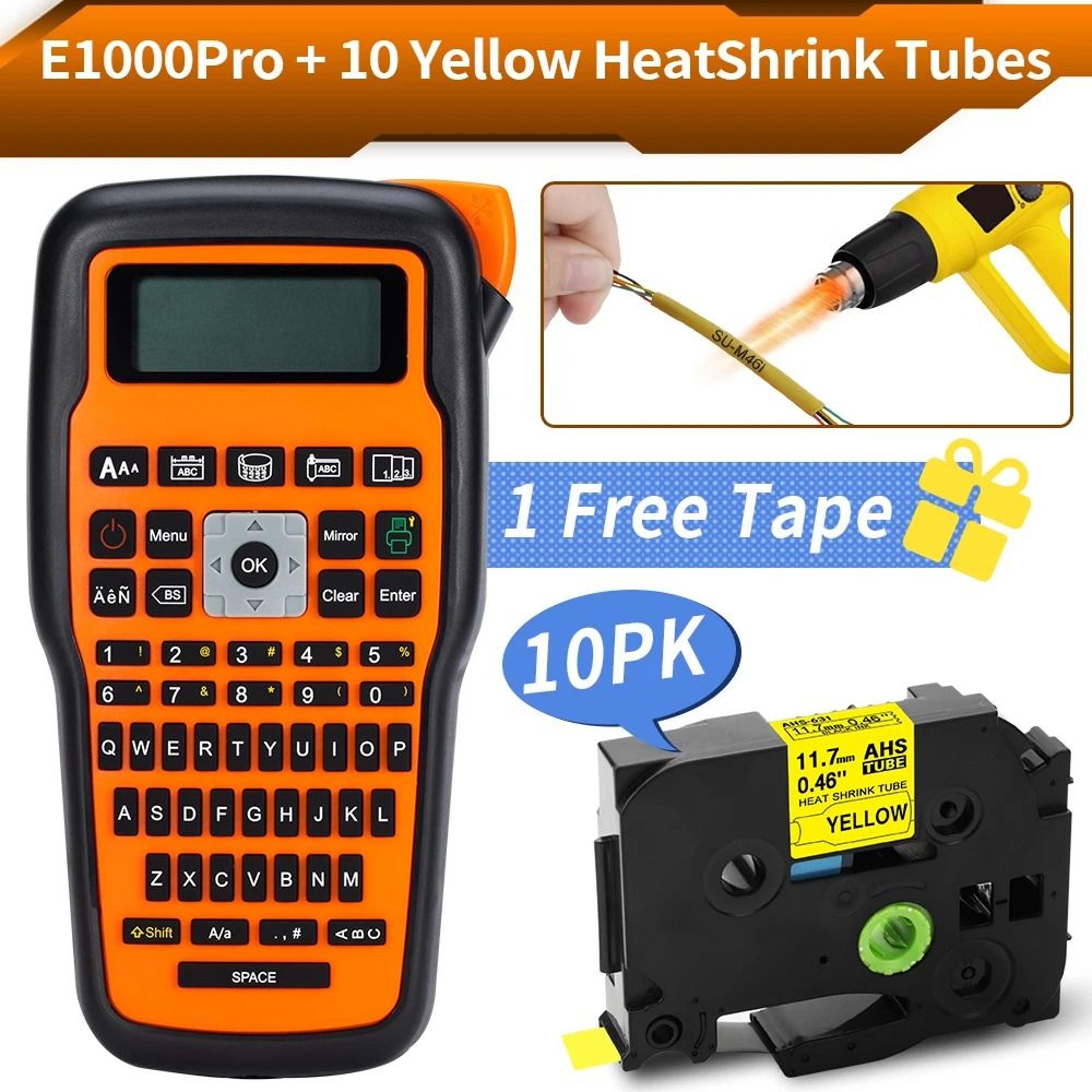 E1000 PRO Handheld Industrial Label Maker QWERTY Keyboard Printer Compatible With Brother TZe Tapes 19