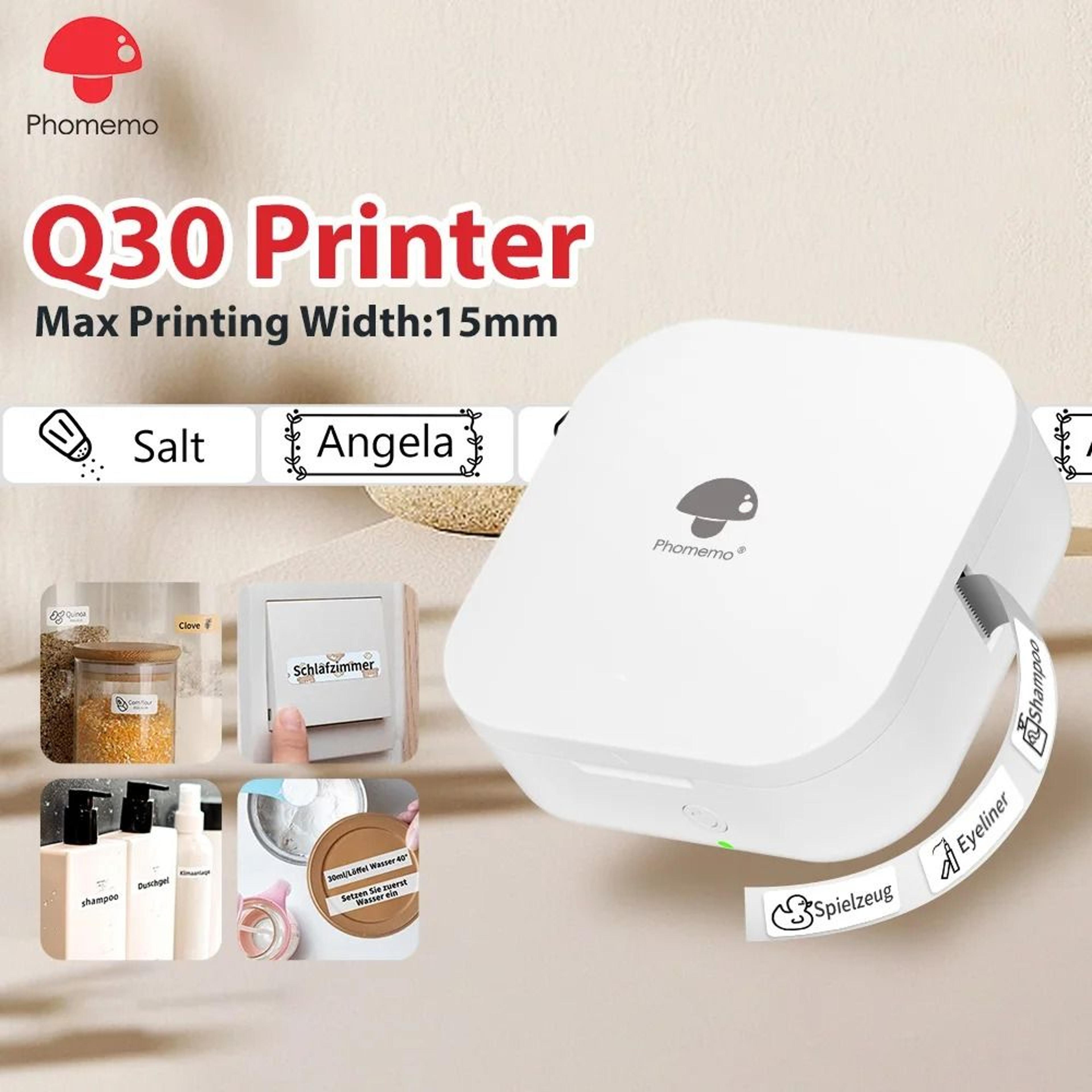 phomemo q30 portable wireless bluetooth thermal label printer mini pocket sticker maker