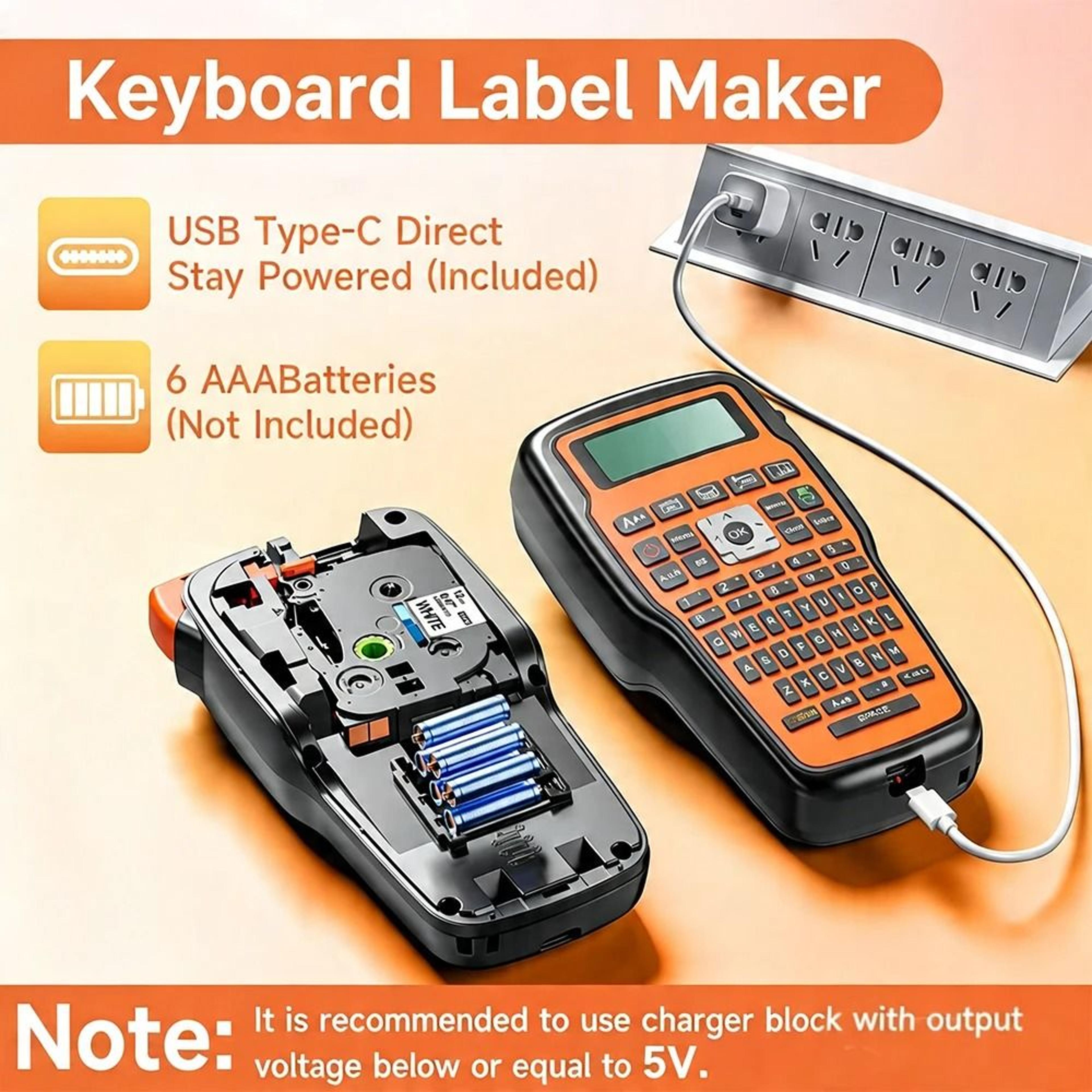 e1000 qwerty industrial handheld label printer with hard case for heat shrink tubes & tze tapes