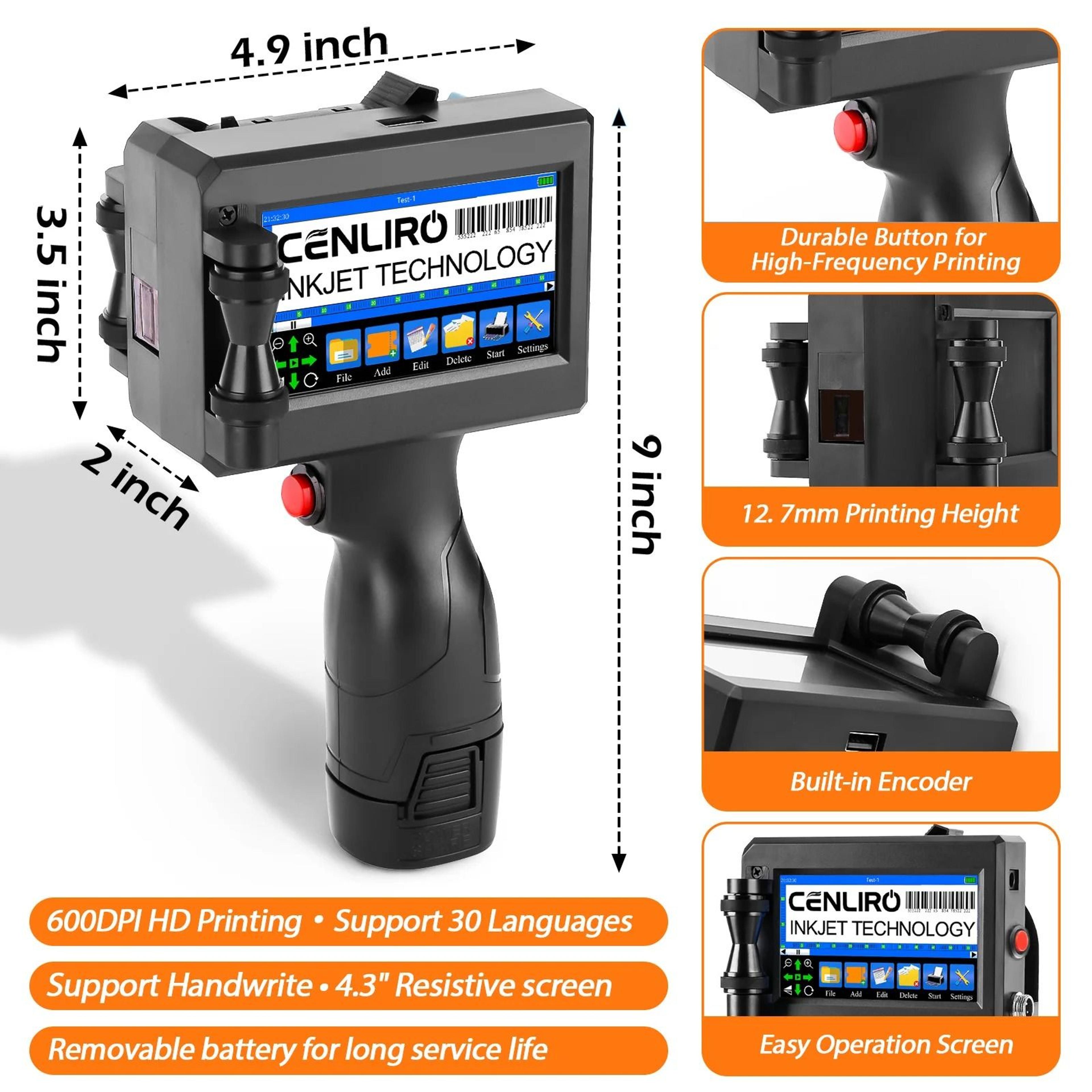 Cenliro CL20B 254mm TIJ Handheld Inkjet Printer Portable Coding Machine For Expiry Date  QR Code 3