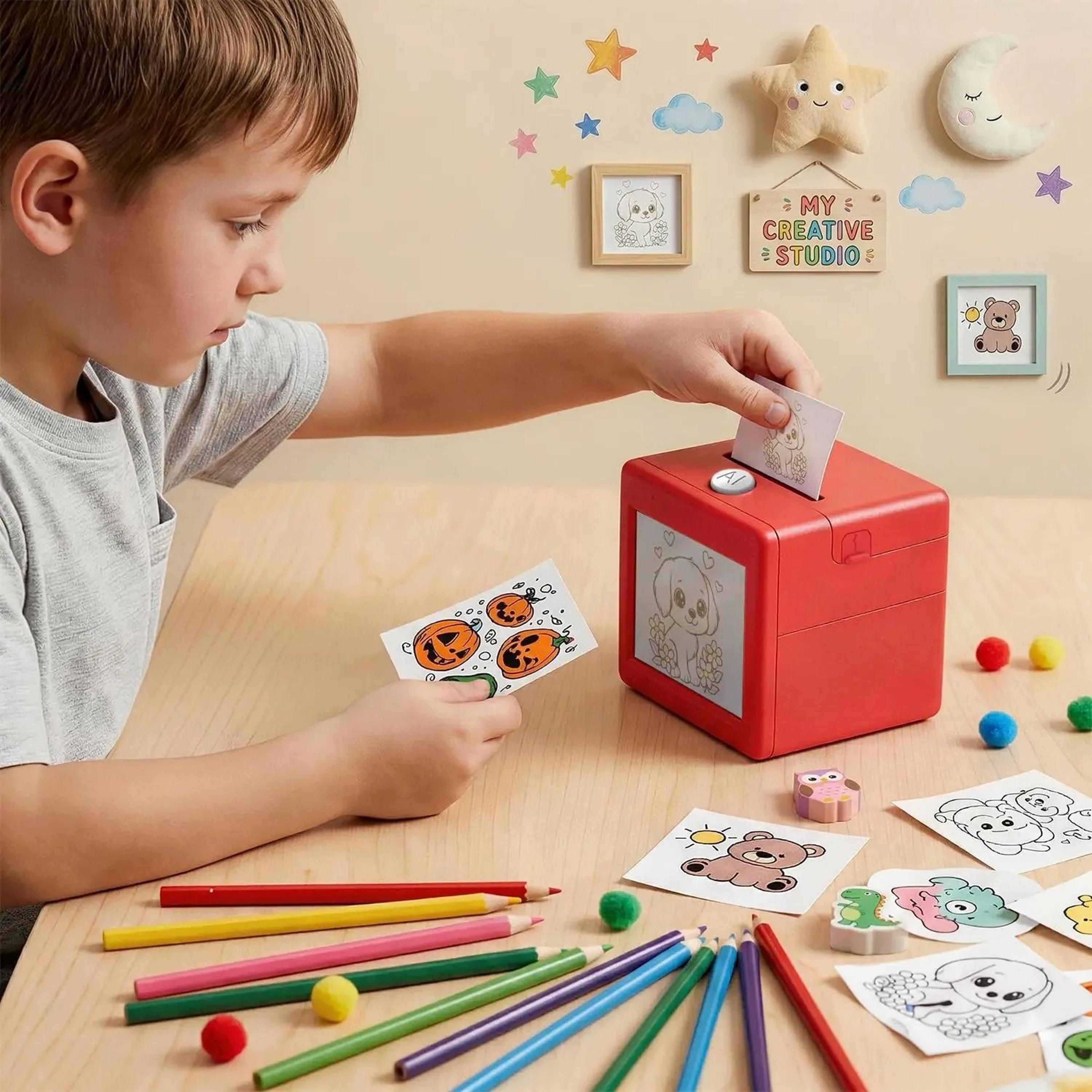 AI VoicePowered Thermal Sticker Maker Printer With HD Screen  WiFi AI Magic Box For Kids 5