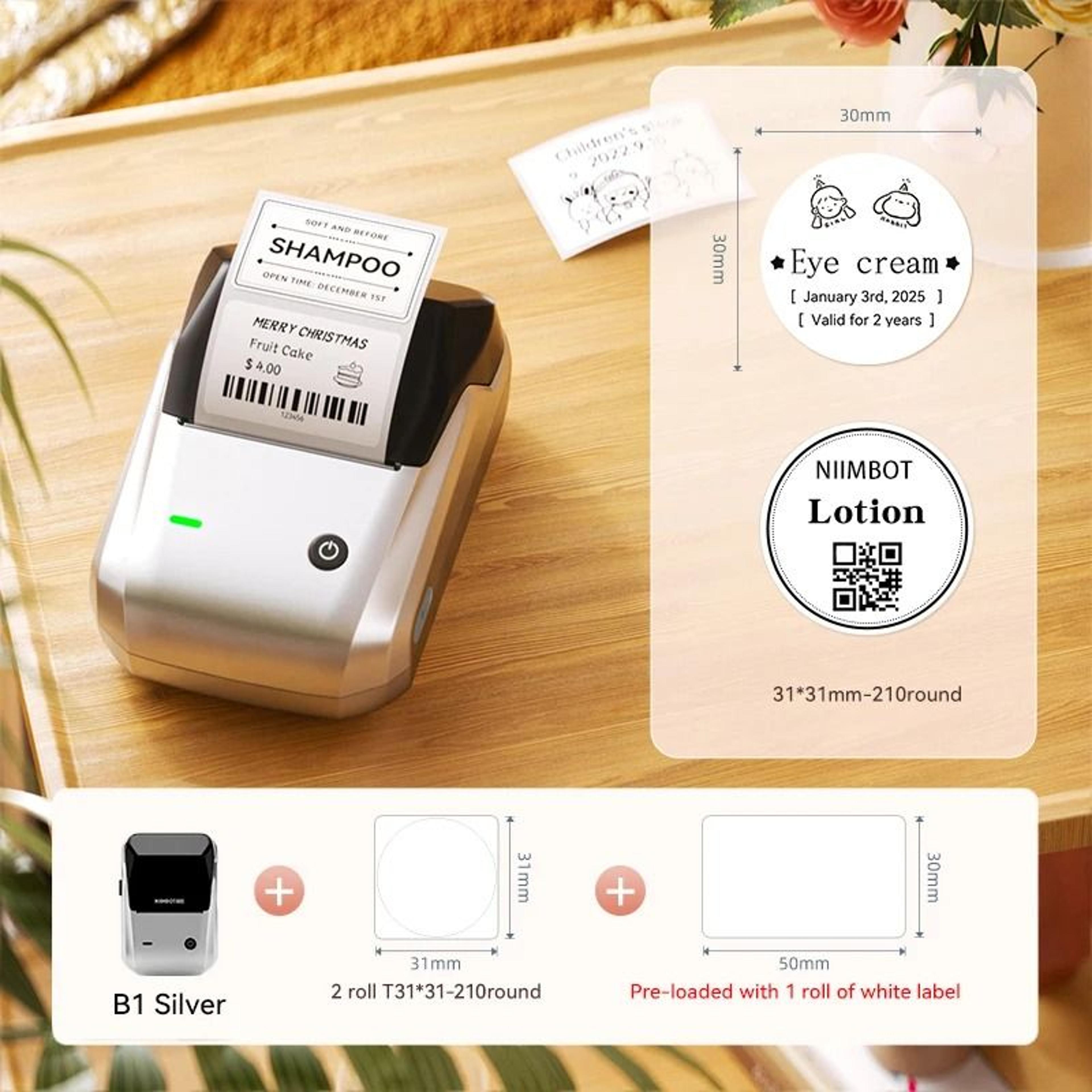 NIIMBOT B1 Portable Thermal Label Printer Wireless Bluetooth Pocket Sticker Maker For Cosmetics  Ho 14