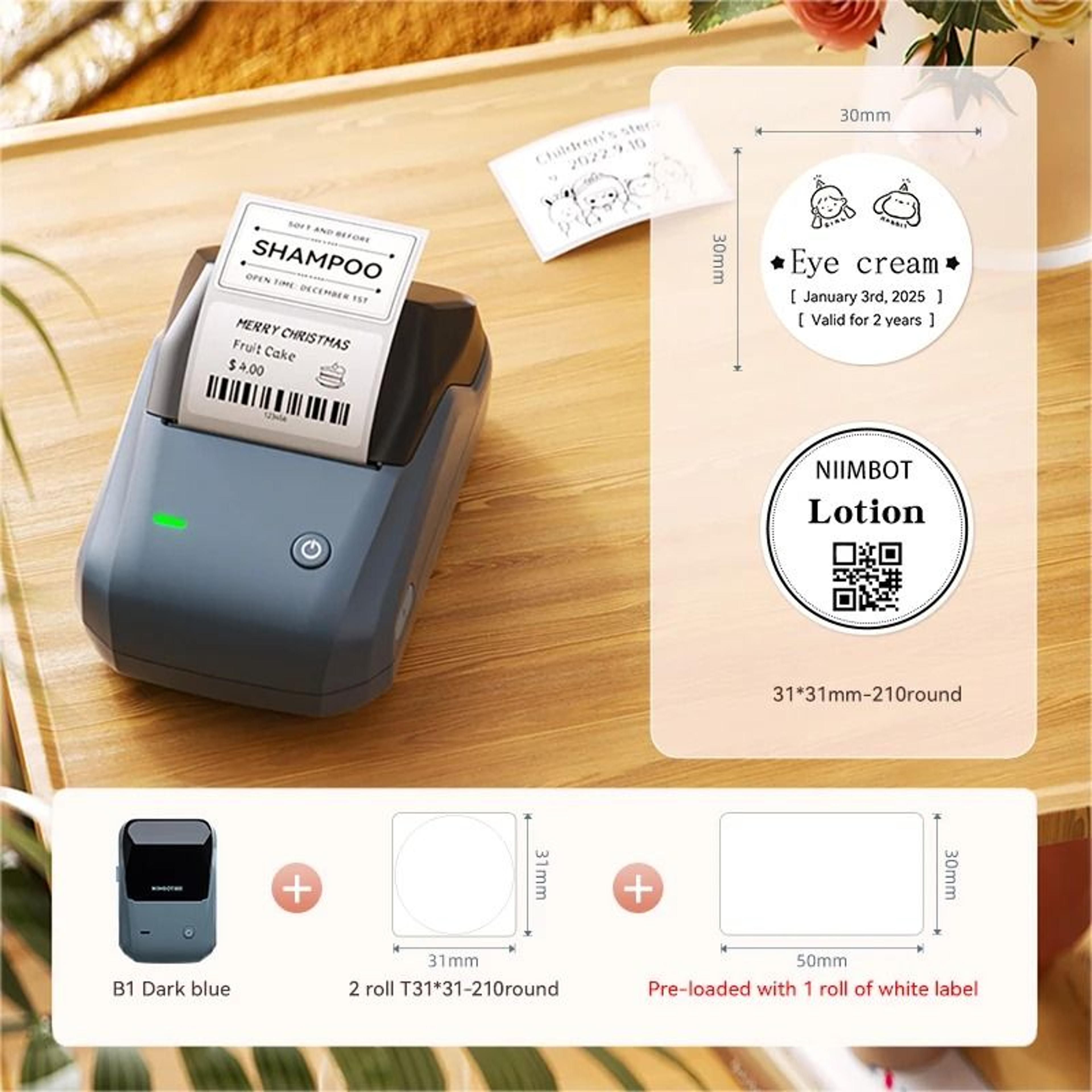 NIIMBOT B1 Portable Thermal Label Printer Wireless Bluetooth Pocket Sticker Maker For Cosmetics  Ho 20