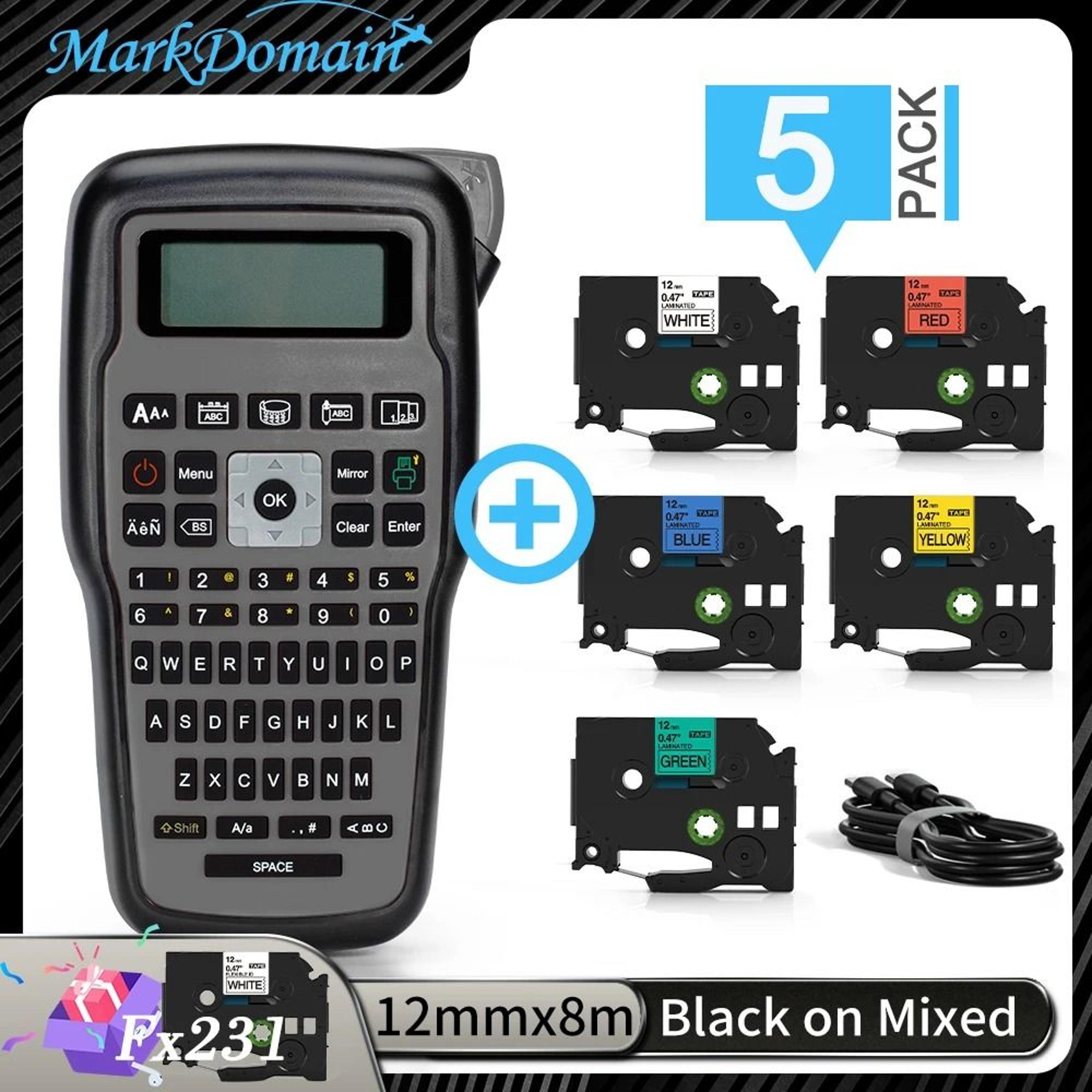 E1000 Pro Portable Industrial Handheld Label Maker Machine Compatible With Brother TZe231 Label Tap 9