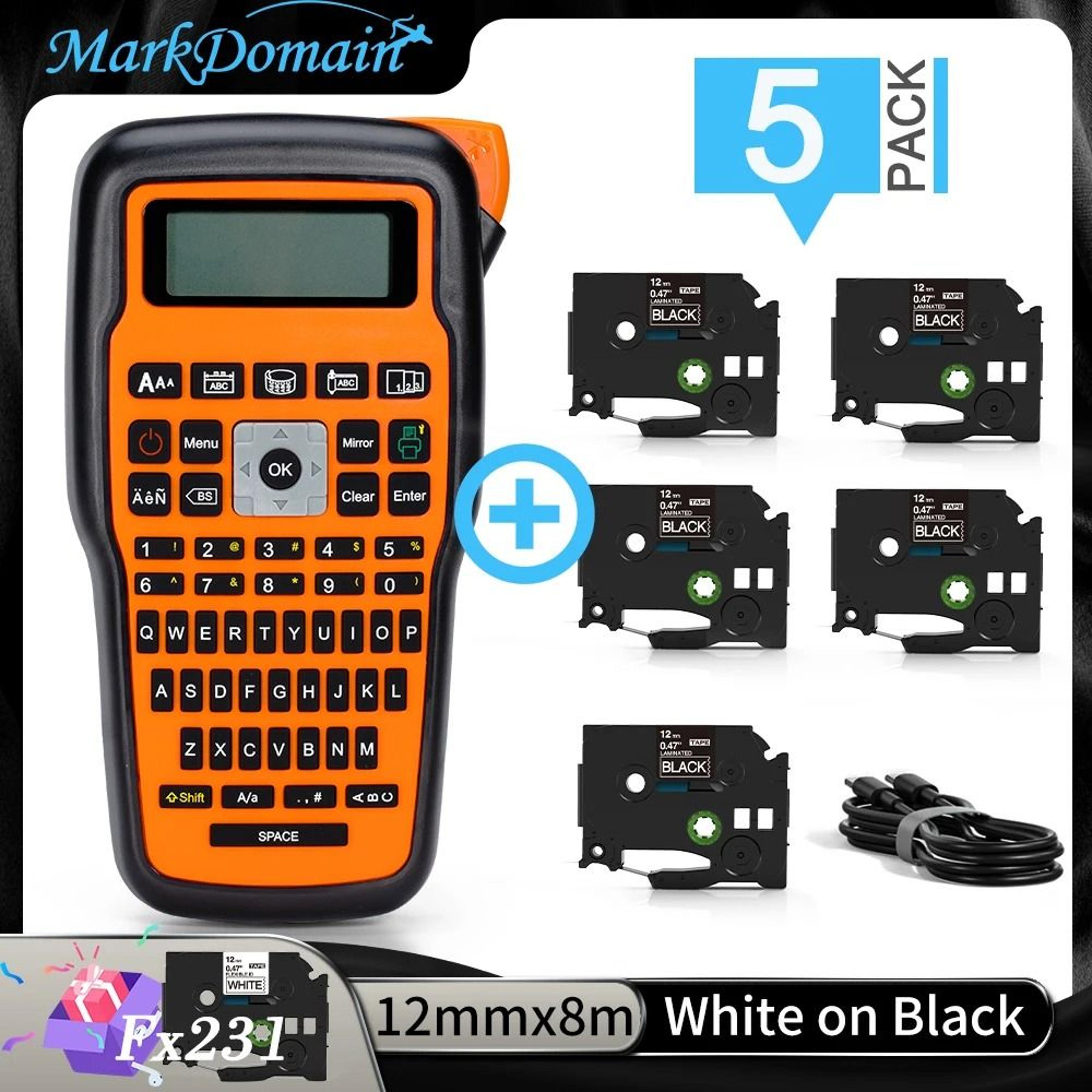 E1000 Pro Portable Industrial Handheld Label Maker Machine Compatible With Brother TZe231 Label Tap 18
