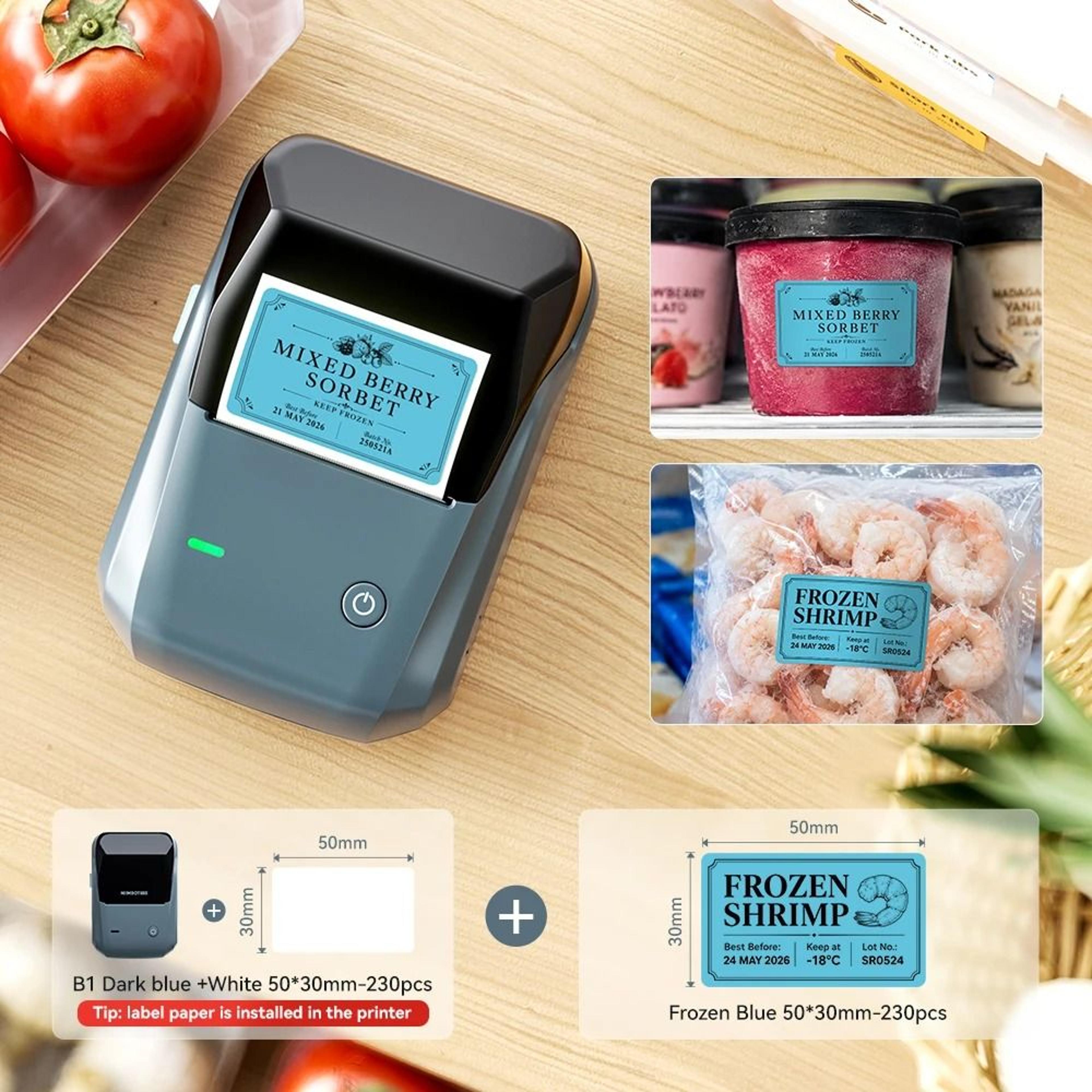 Niimbot B1  B21 Wireless Bluetooth Thermal Label Printer Set With Freezer Labels For Kitchen  Food  11