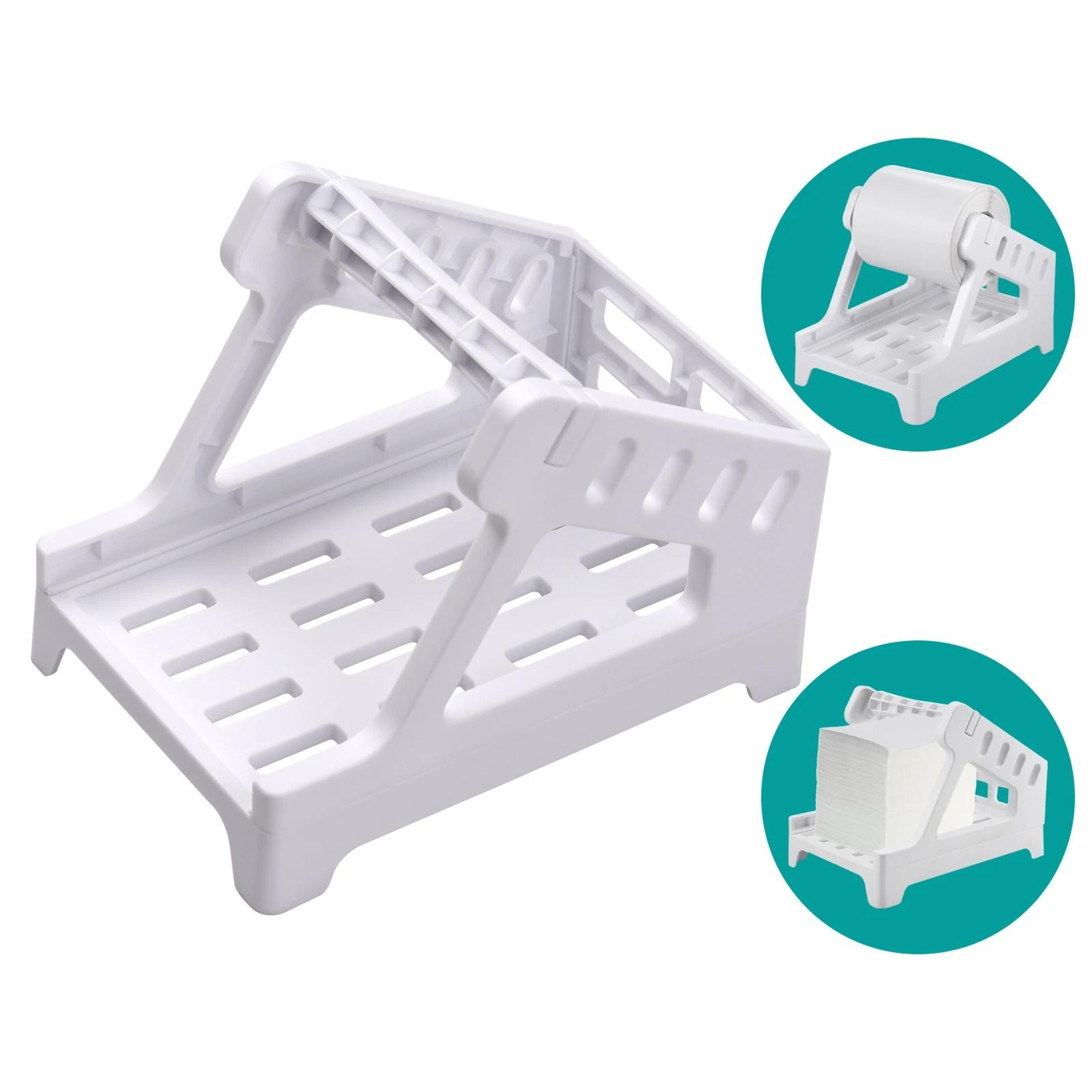 2-in-1 universal desktop thermal label holder dispenser for 4x6 roll & fanfold shipping labels