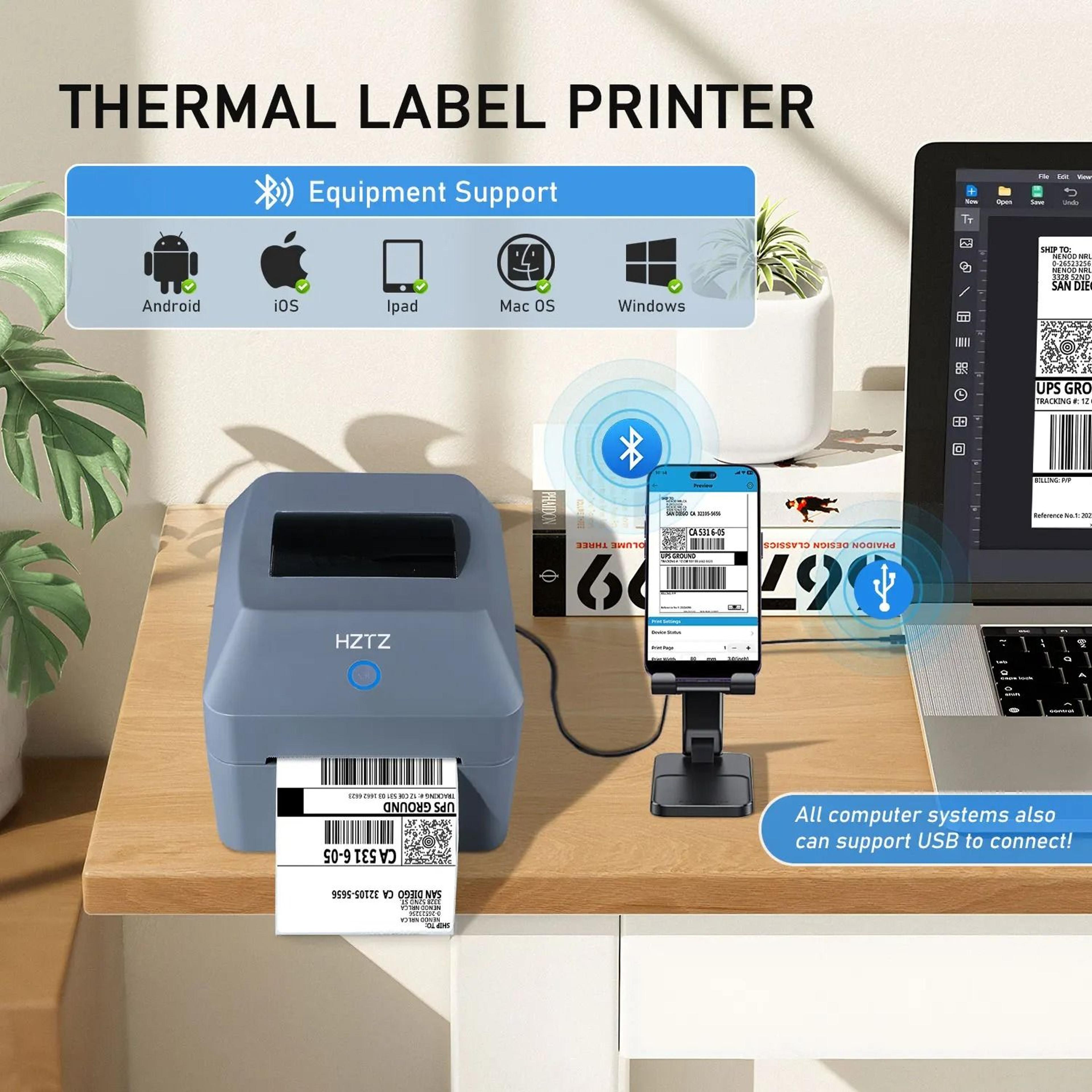 t40 4-inch thermal shipping label printer 4x6 express barcode label maker compatible with iphone android mac windows
