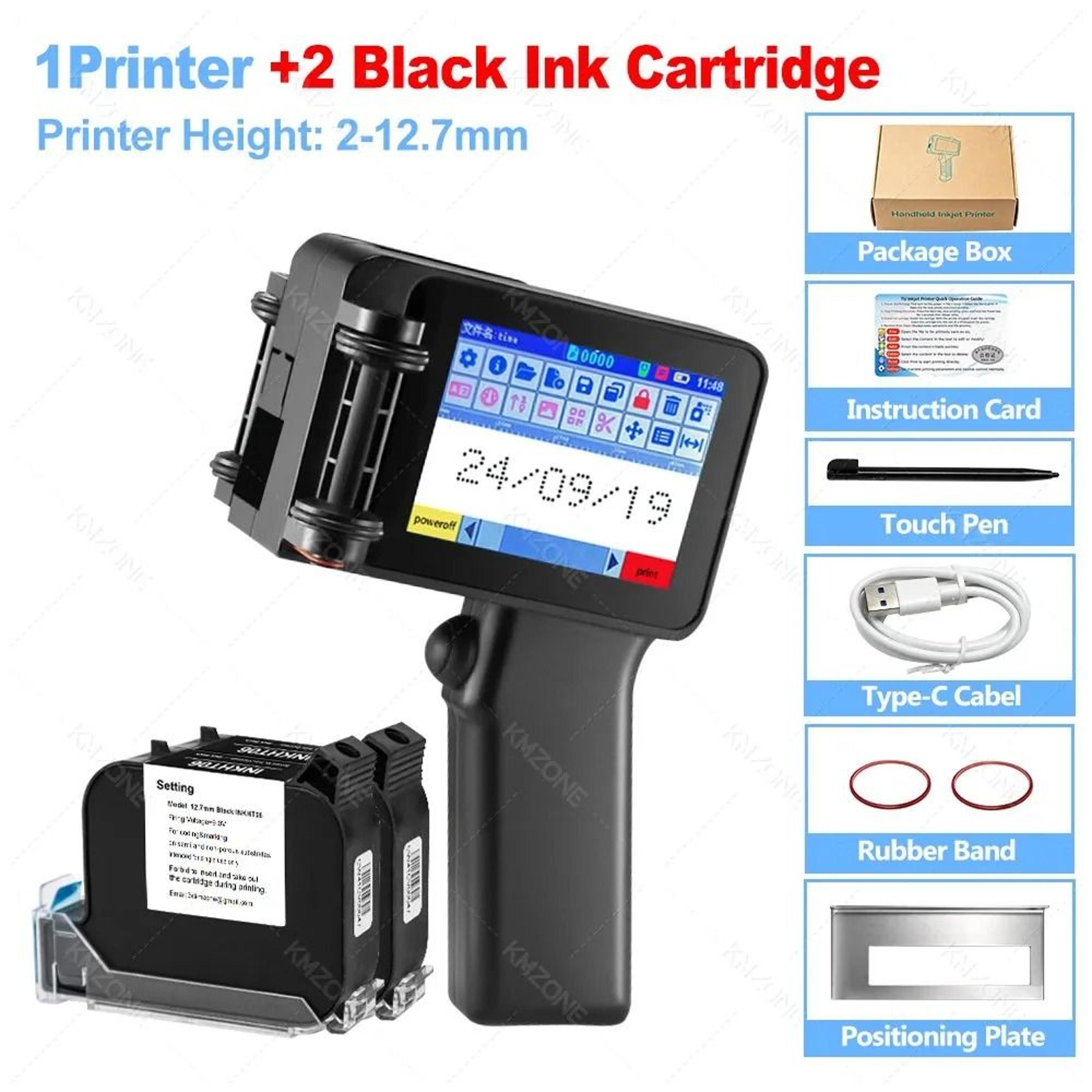 Mini Handheld Inkjet Printer 127mm Expiry Date  Barcode Coding Machine With Ink Cartridge Options 8