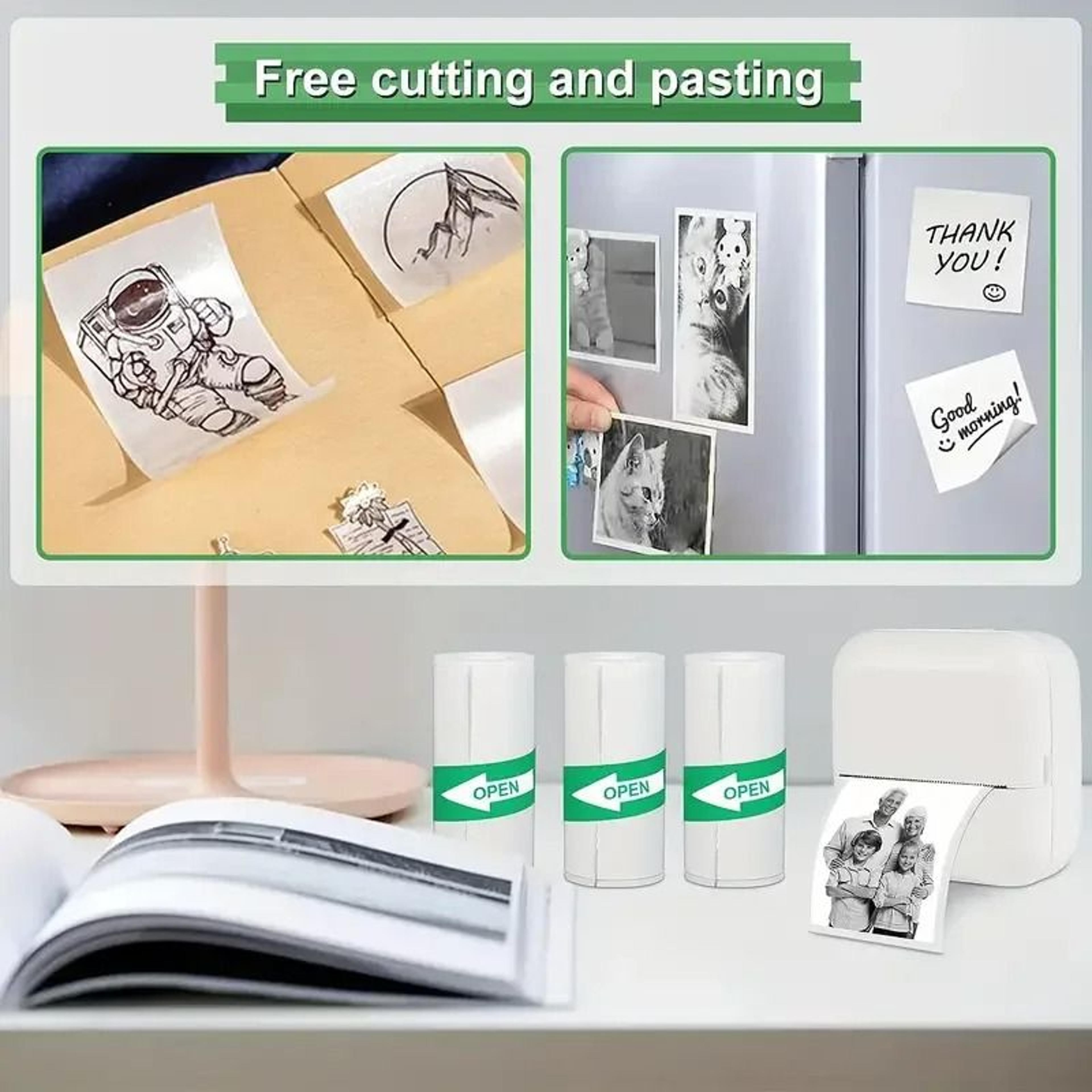 10Roll 57mm Thermal Sticker Paper Set SelfAdhesive White Labels For Pocket Printers  Kids Photo Mak 2