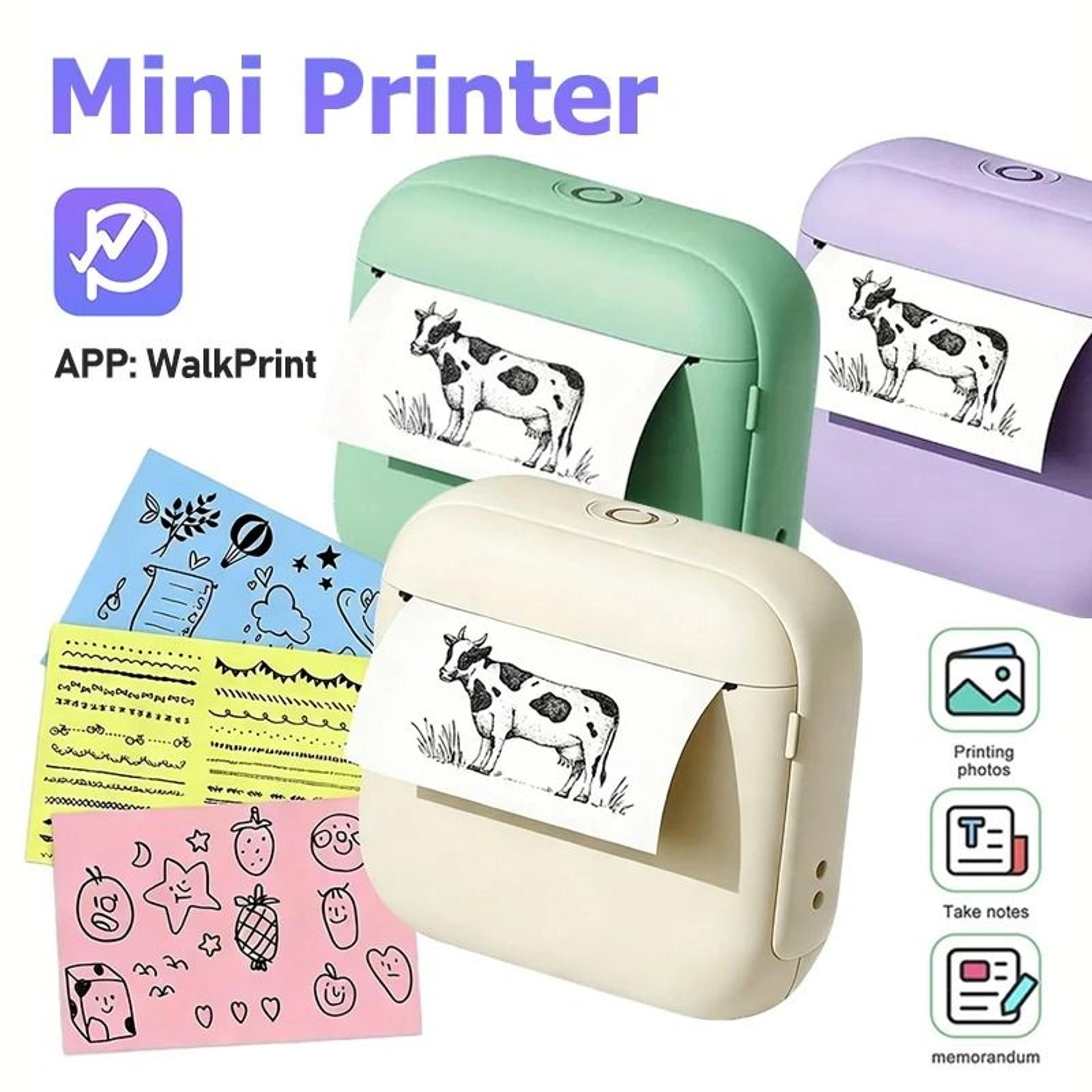 x6 mini portable bluetooth thermal printer for photo, journal notes, memos & sticker labels