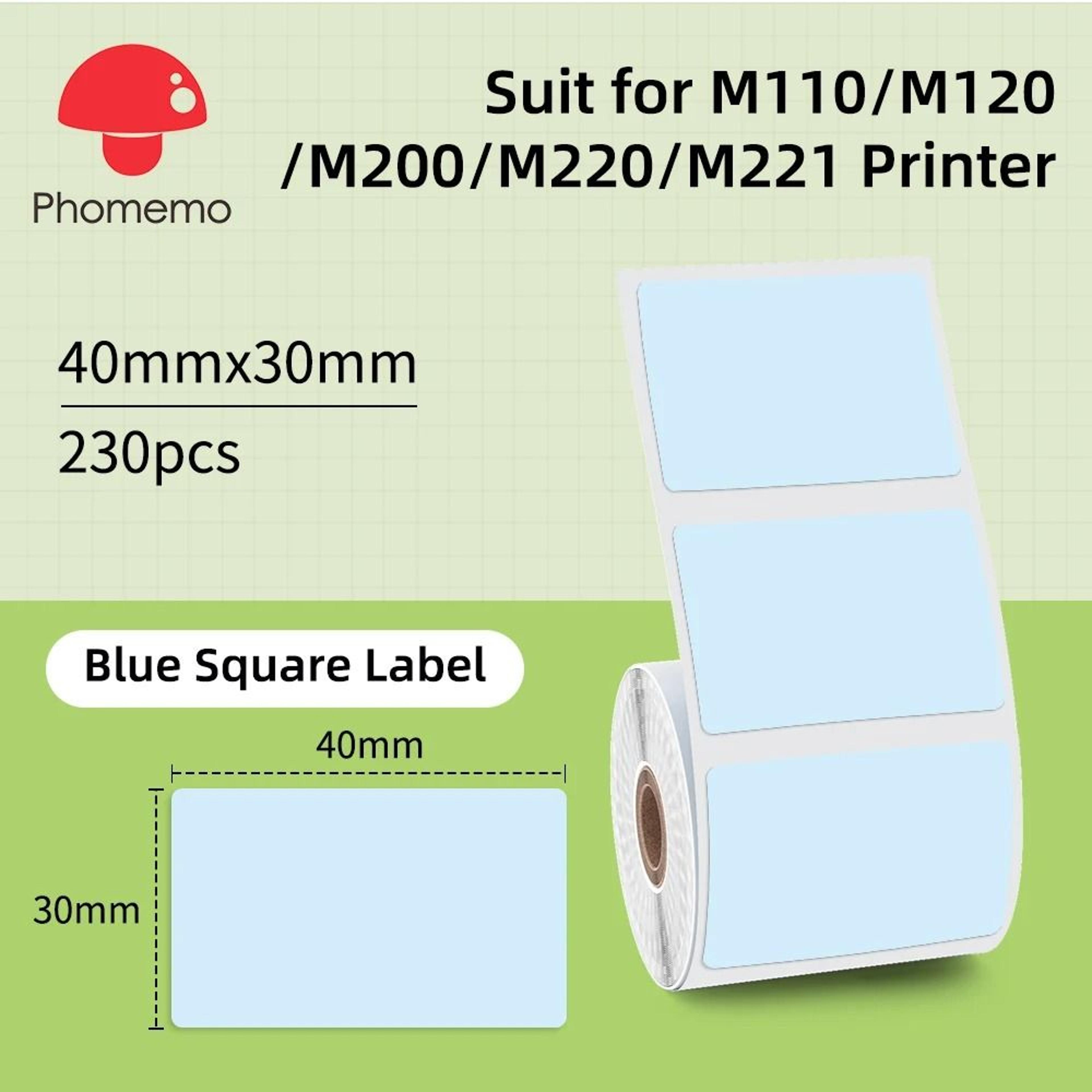 Phomemo MultiPurpose Thermal Labels For M110 M200  M220 Printers  Adhesive Round  Square Printable  6