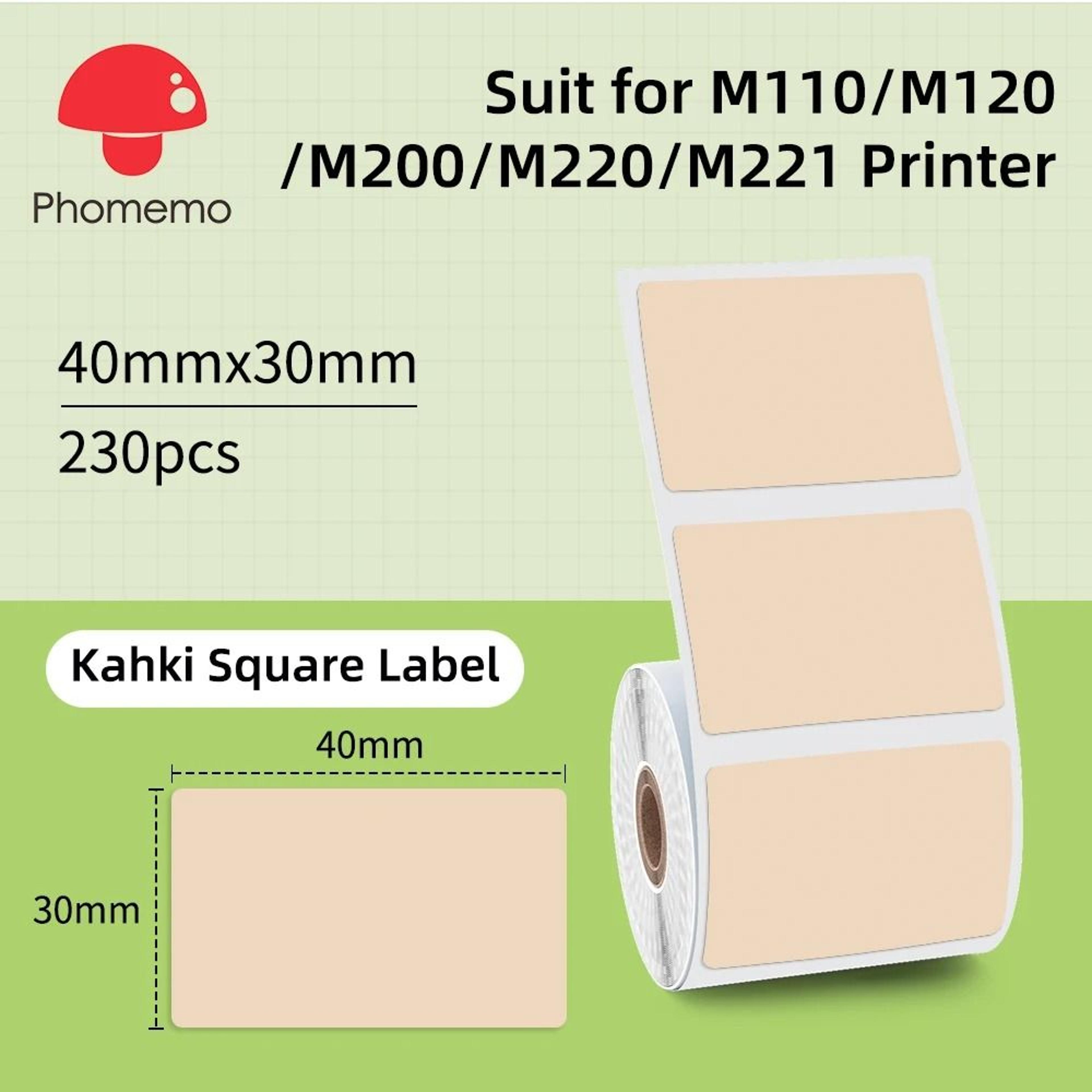 Phomemo MultiPurpose Thermal Labels For M110 M200  M220 Printers  Adhesive Round  Square Printable  7