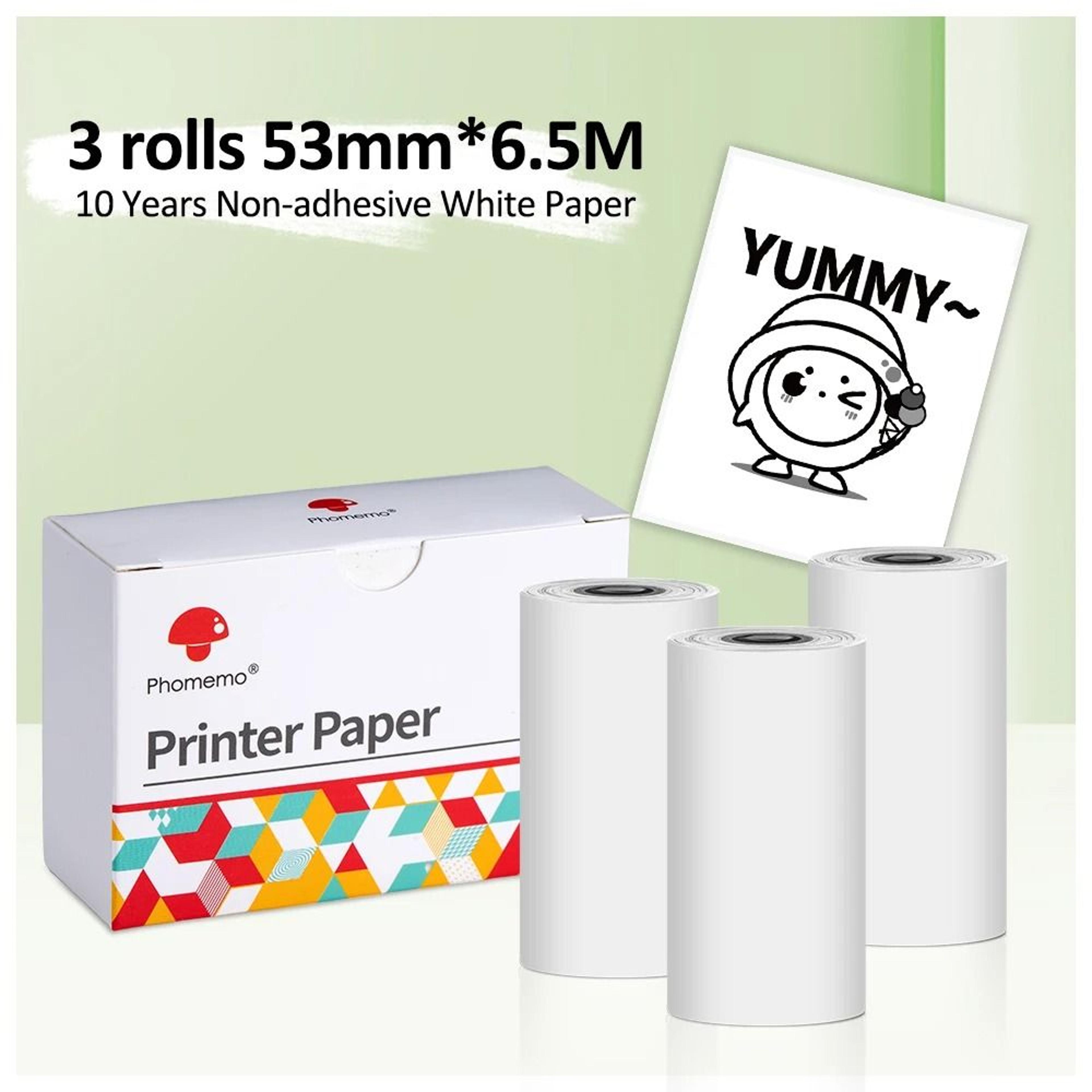 3 Rolls White Thermal Adhesive Sticker Paper Tape For Phomemo M02 M02Pro  M02S Mini Printers 8