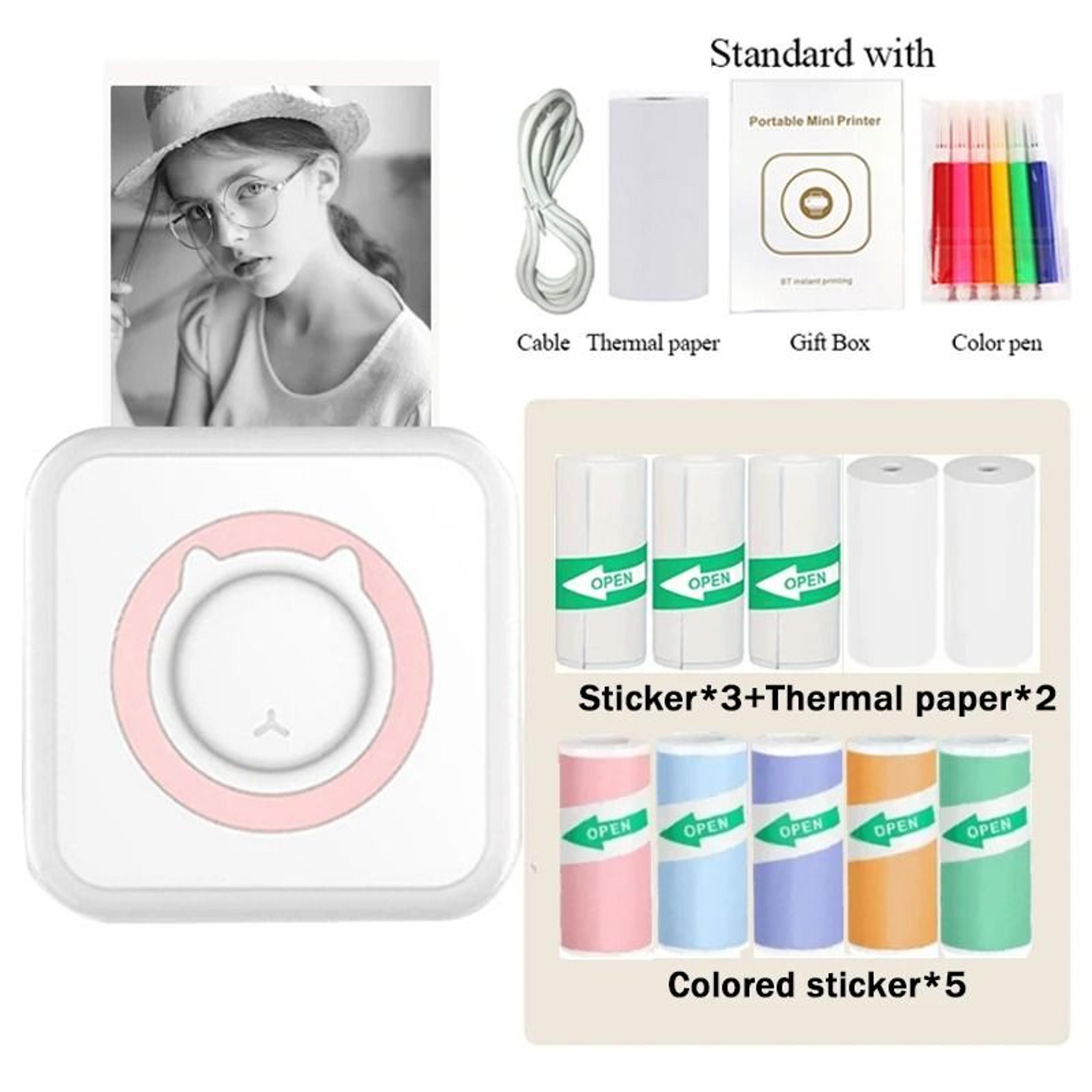 Mini Portable Bluetooth Pocket Thermal Sticker Printer Inkless Photo  Journal Printing Machine 10