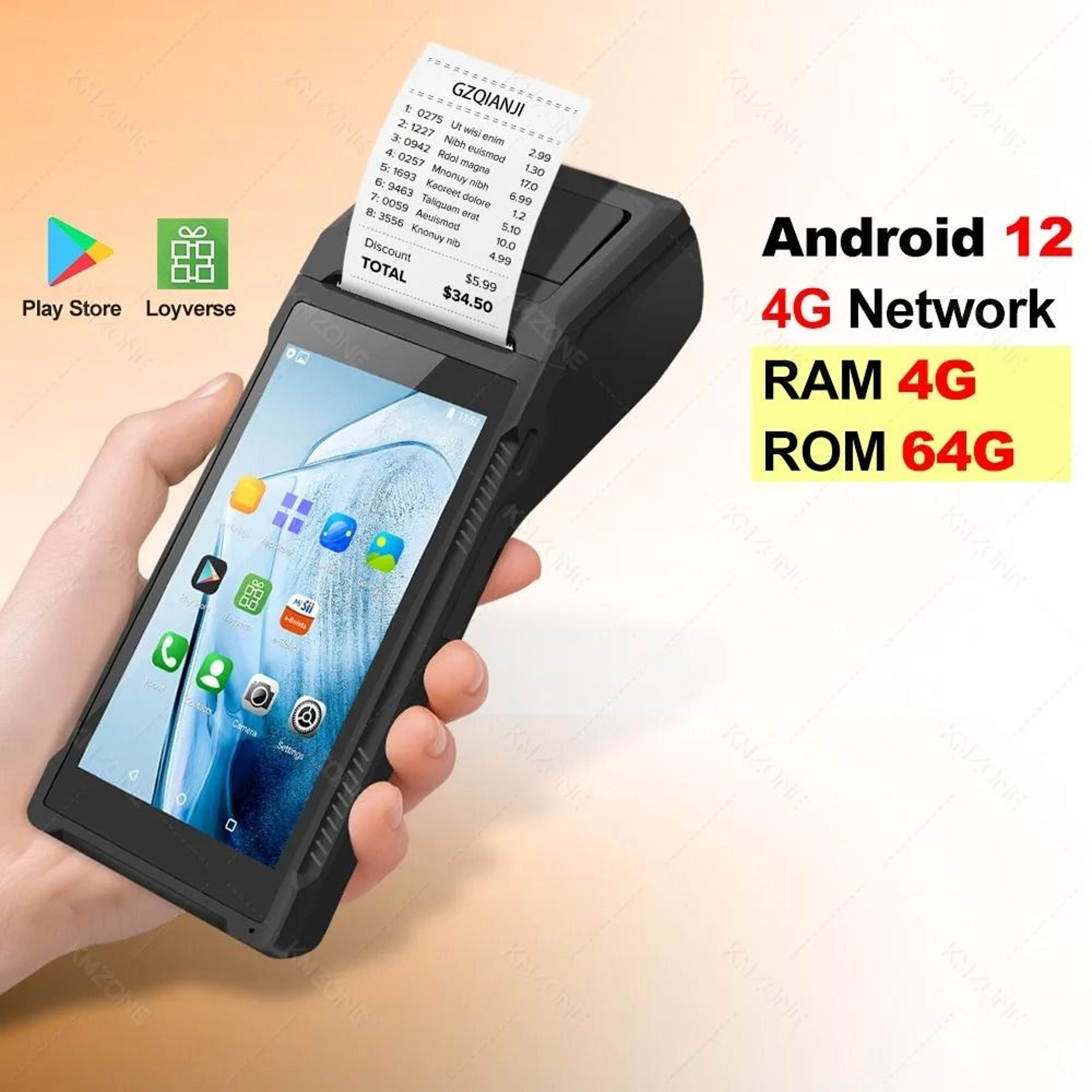 Android Handheld POS Terminal With 2D Barcode Scanner NFC  BuiltIn 58mm Thermal Receipt Printer 11
