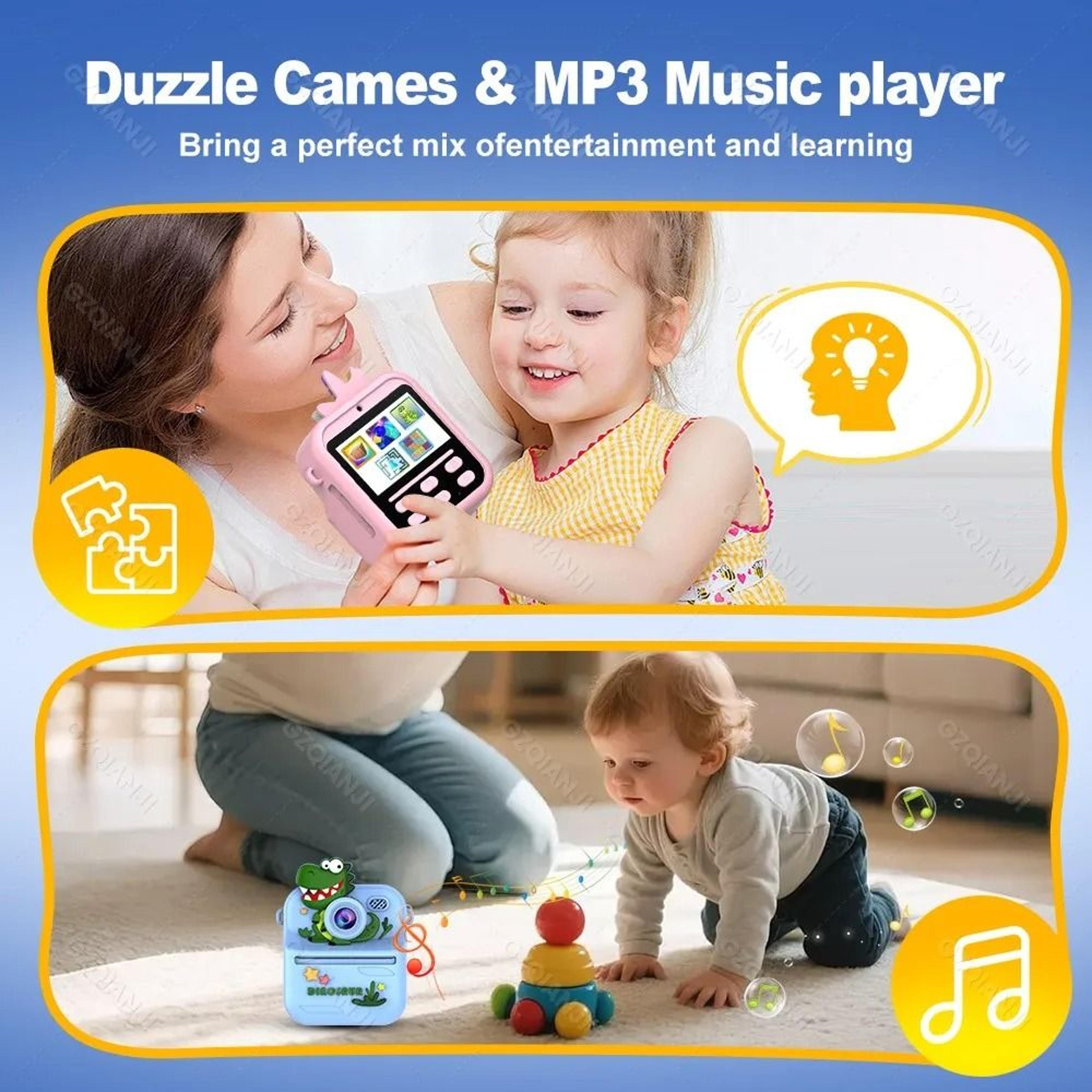 Mini 58mm Thermal Printer Kids Digital Camera HD 1080P Instant Photo Video Recorder With 32GB SD Ca 3