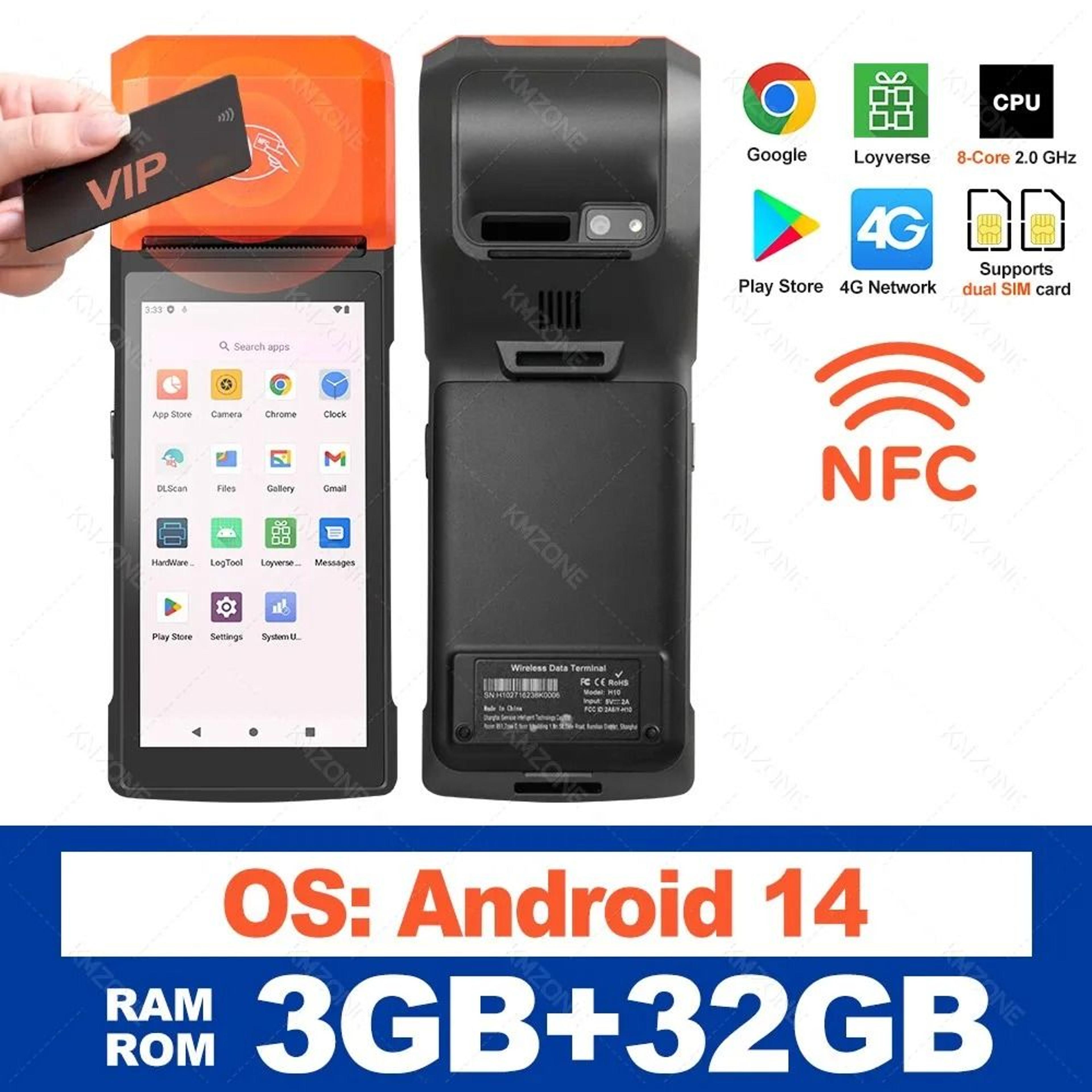 Android PDA Terminal POS Machine 50 Touch Screen Builtin 58mm Thermal Printer WiFi GPS 11
