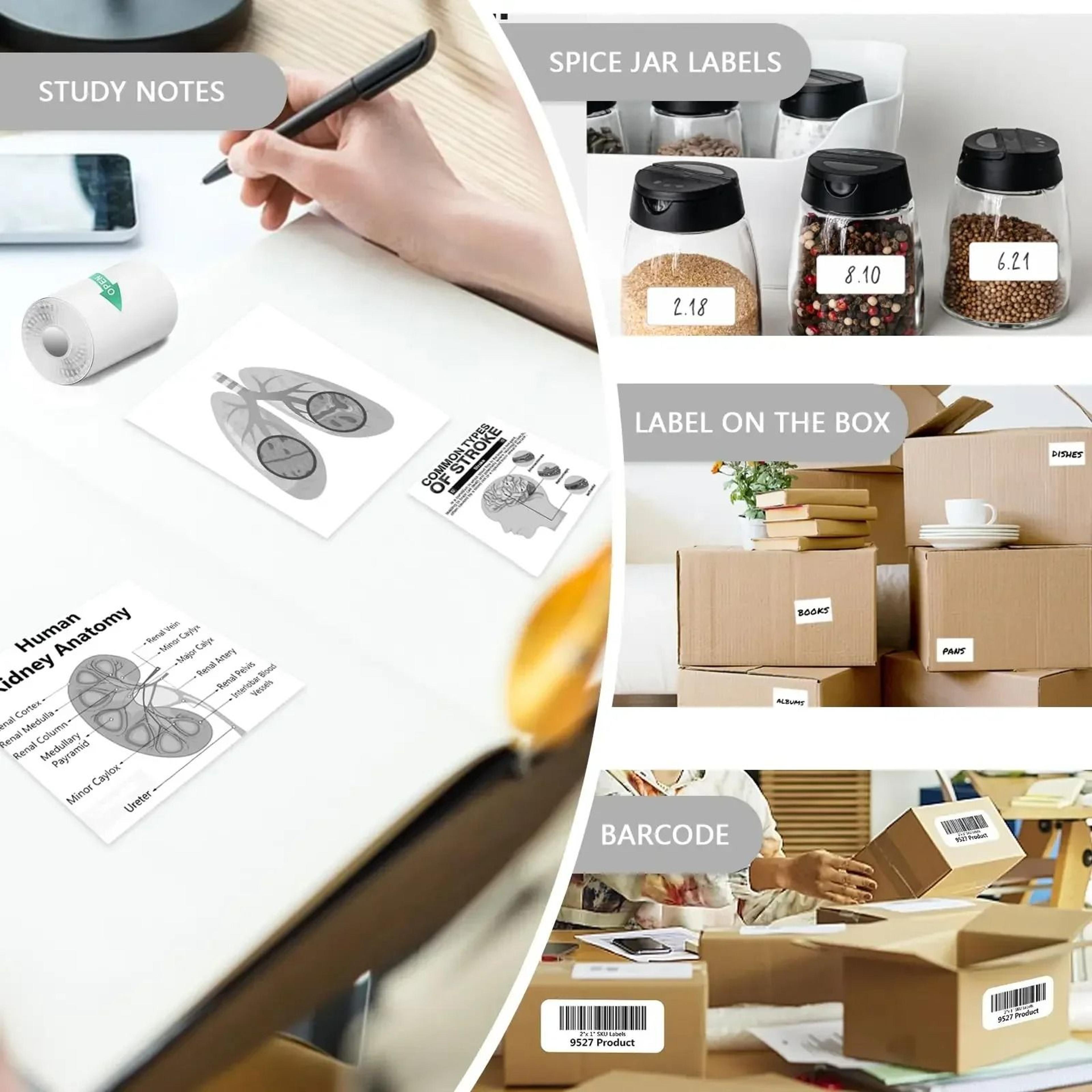 Mini Portable Thermal Paper Rolls HD 57x25mm SelfAdhesive Sticker Label Rolls For Pocket Printers 2