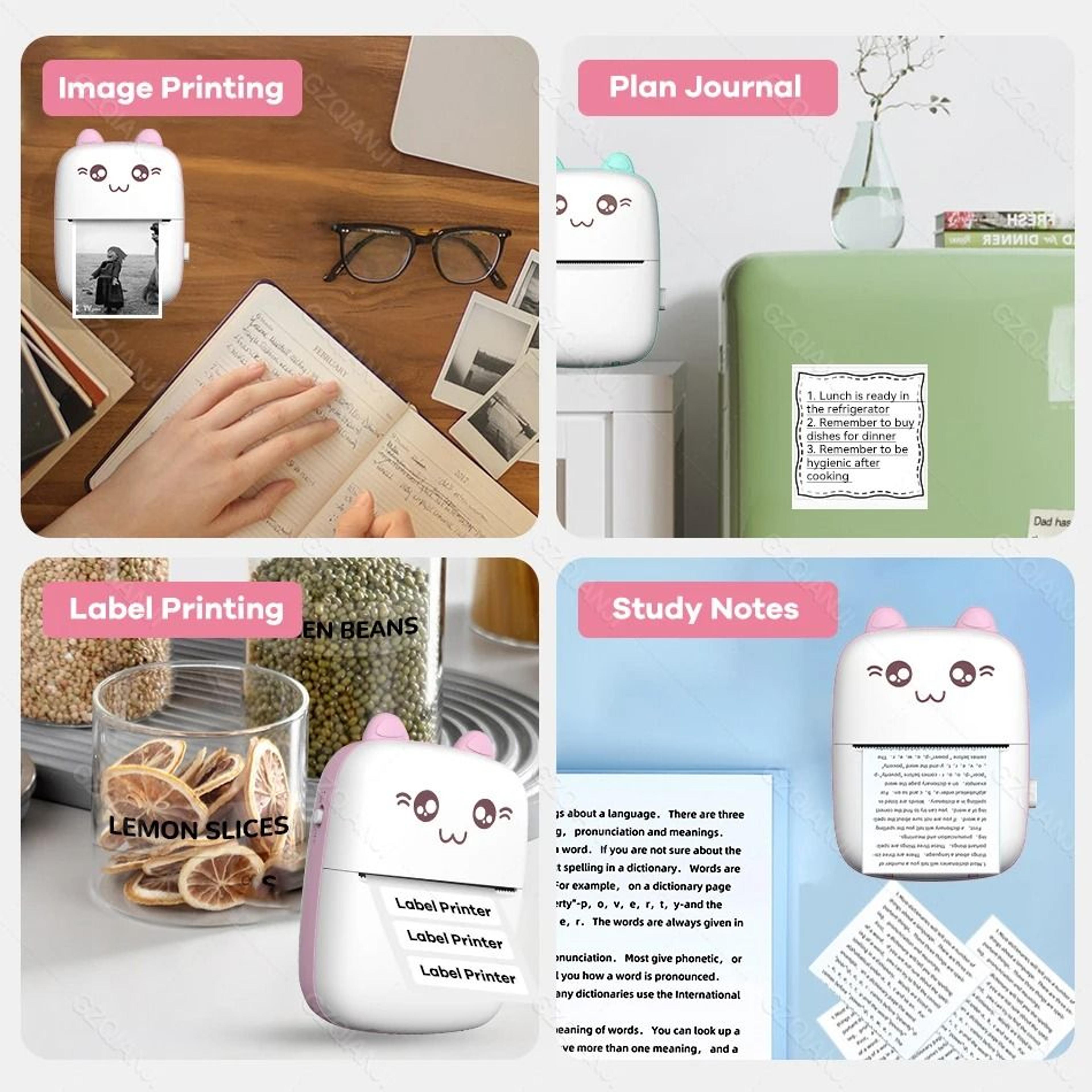 58mm Mini Bluetooth Thermal Label Printer Pocket Photo Maker For Stickers  Color Paper 4
