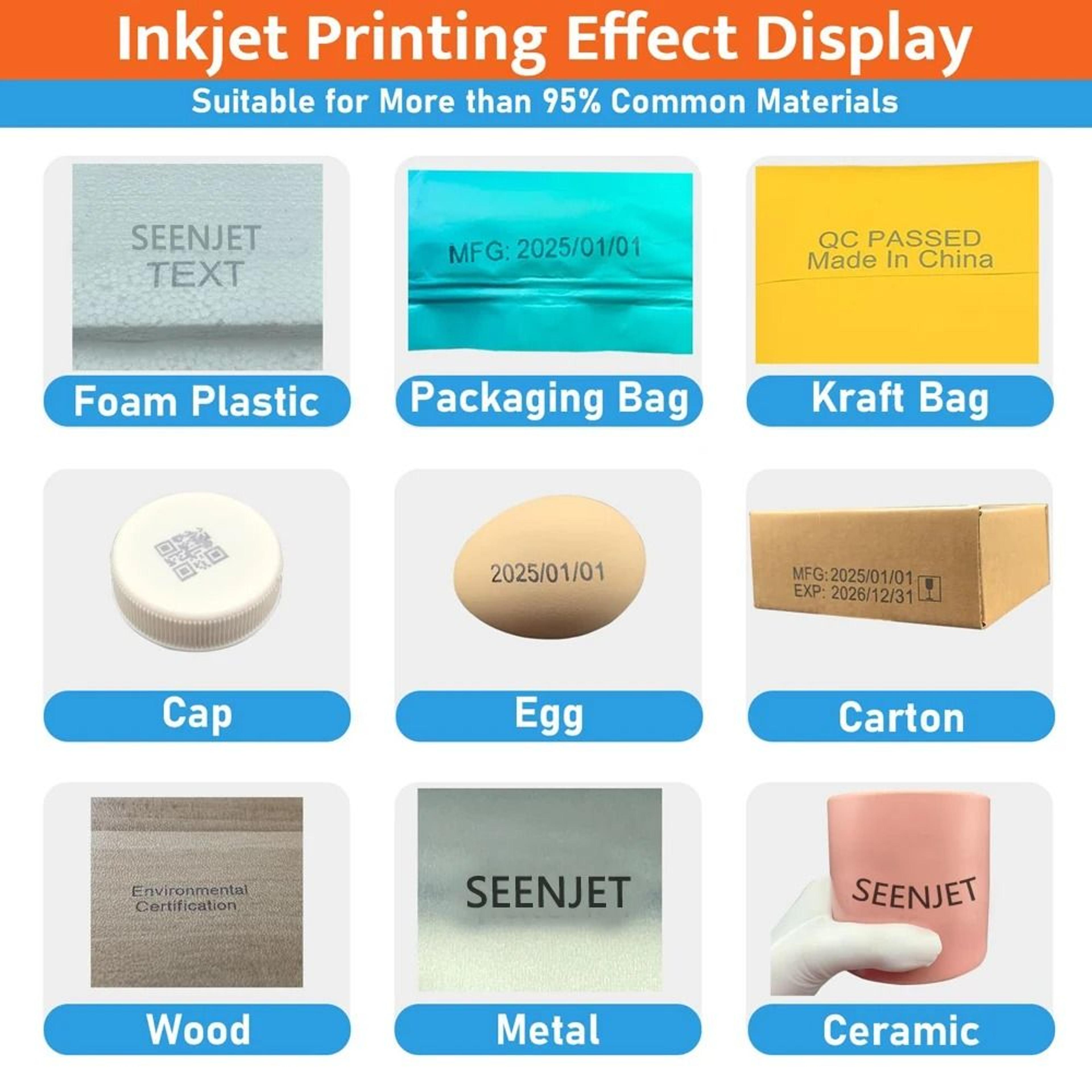 SEENJET 127mm Handheld Inkjet Printer Gun Date Number Logo Coding Machine 4
