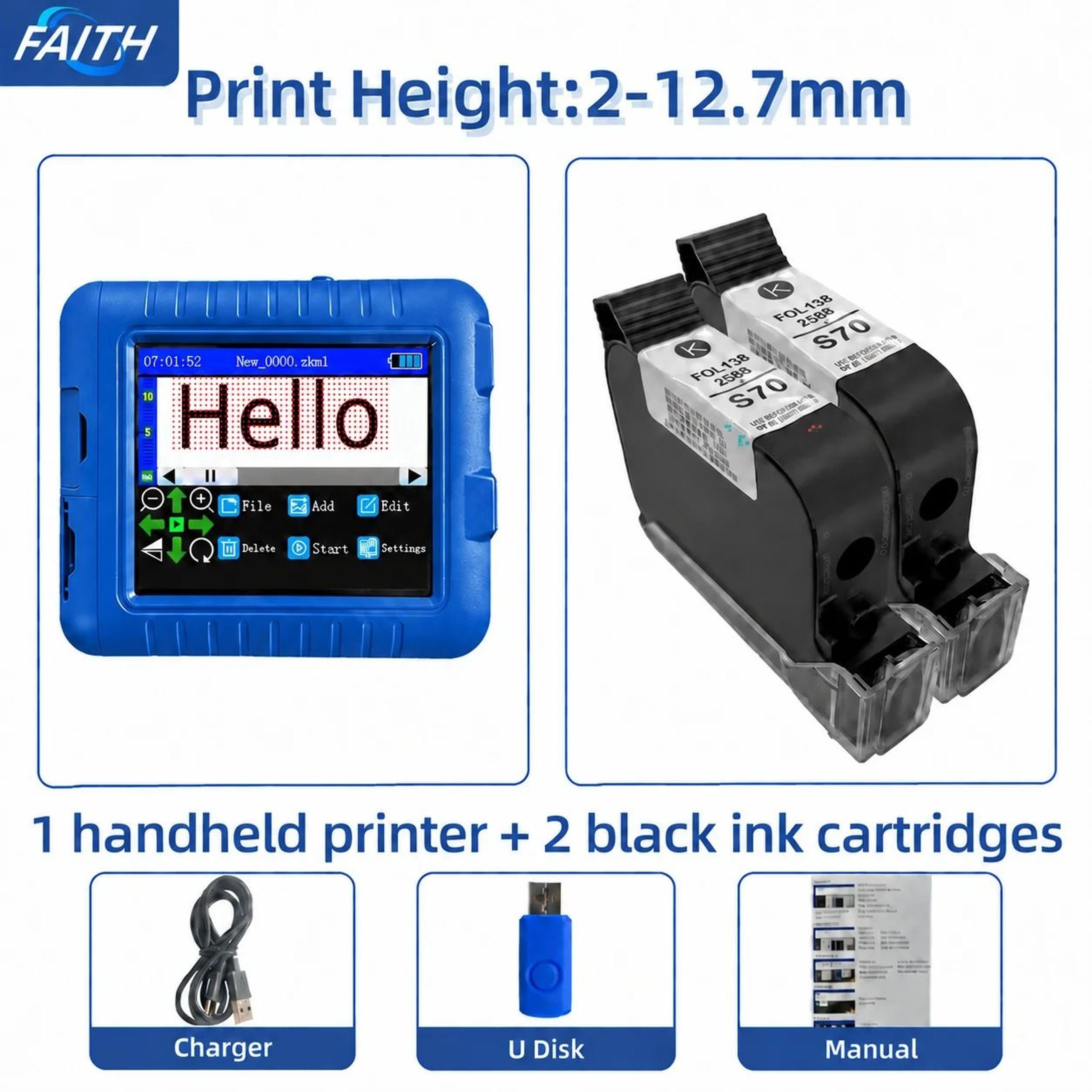Faith Handheld Inkjet Printer Portable Coding Machine For Carton Plastic Wood  Metal 9