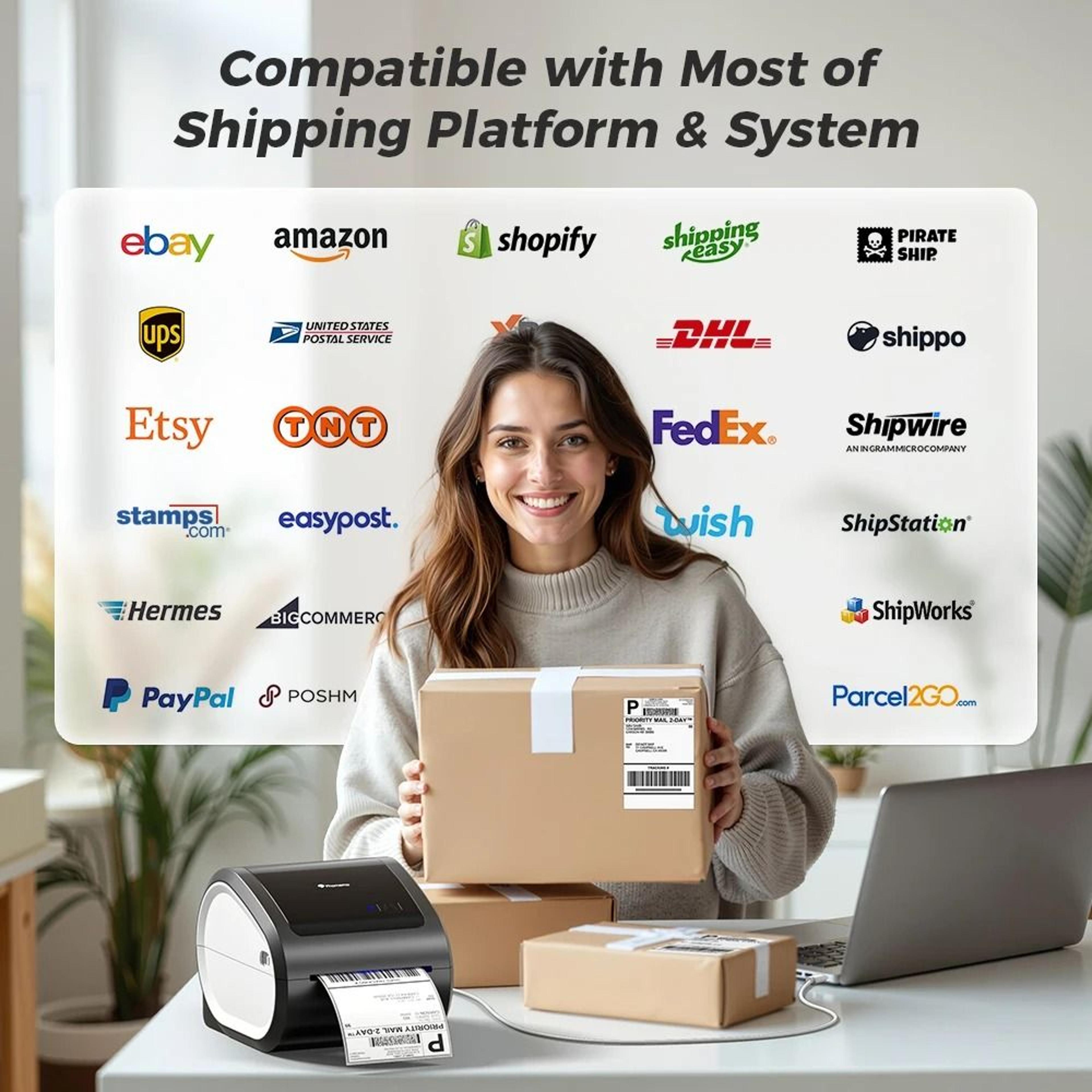 Phomemo D520BT Wireless Bluetooth Thermal Shipping Label Printer 4x6 Commercial Express Package Mak 2