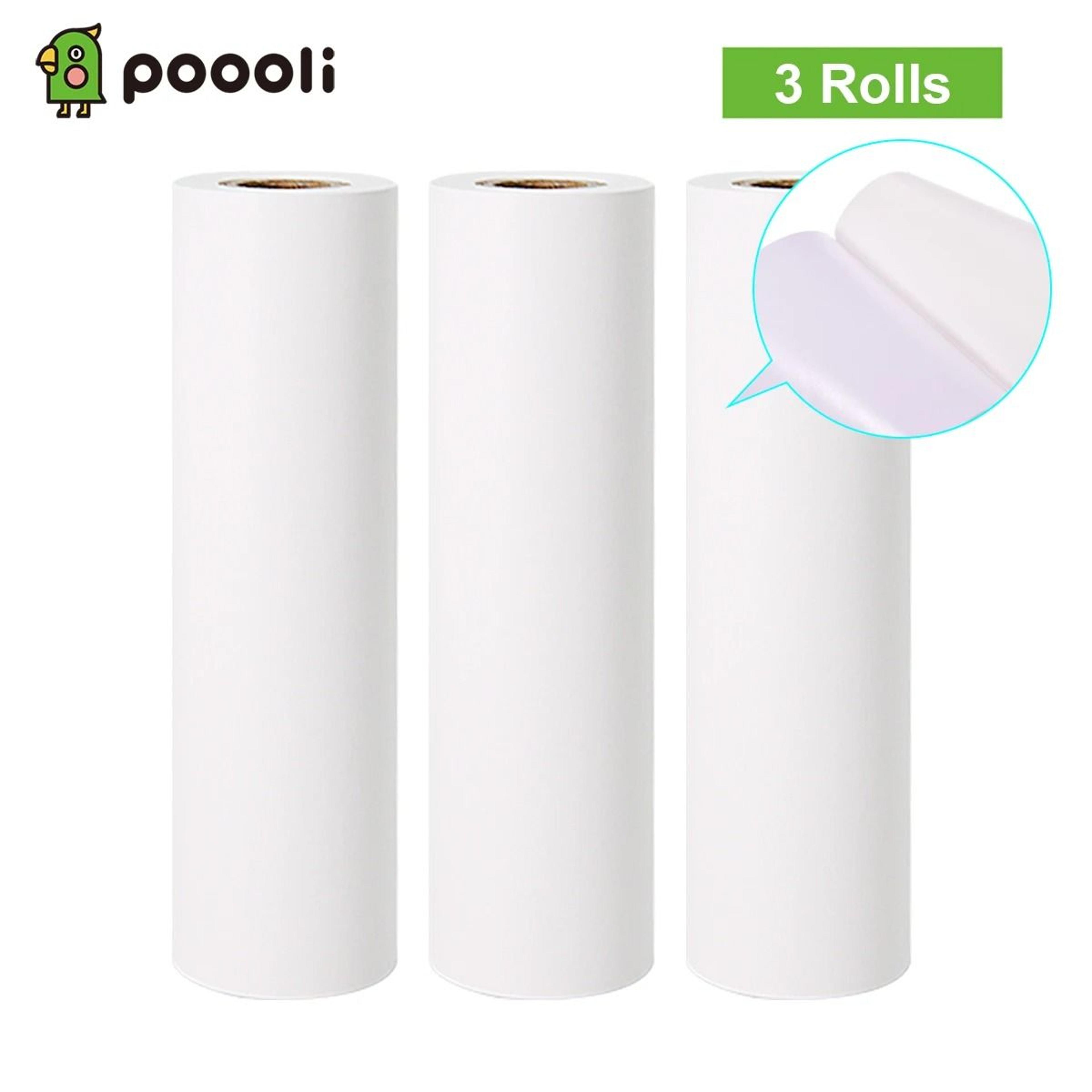 3 rolls poooli 110x30mm white thermal paper bpa-free 10-year archival roll for l3 printer