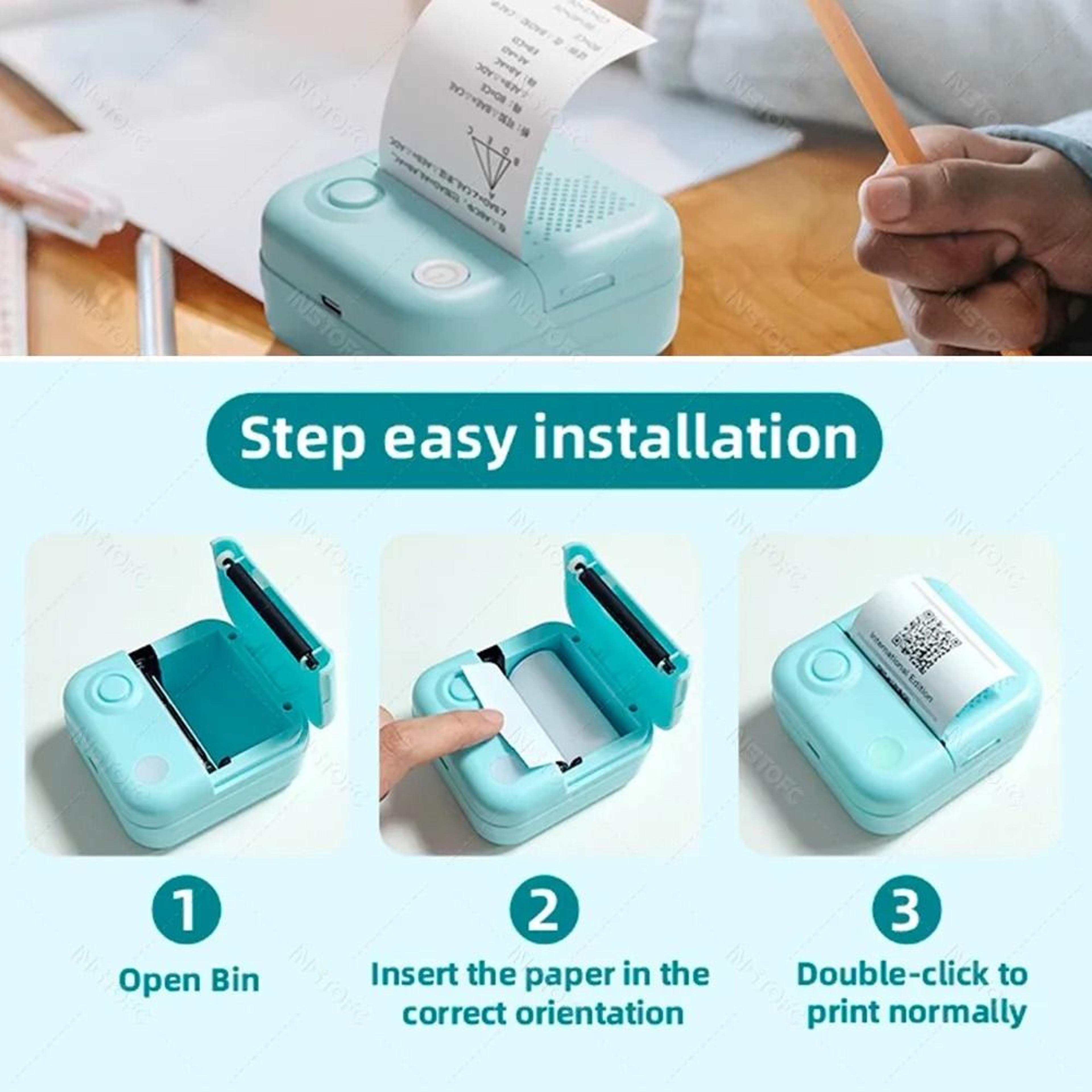 57mm Mini Thermal Pocket Printer  Wireless Bluetooth Sticker Photo Label Maker 3
