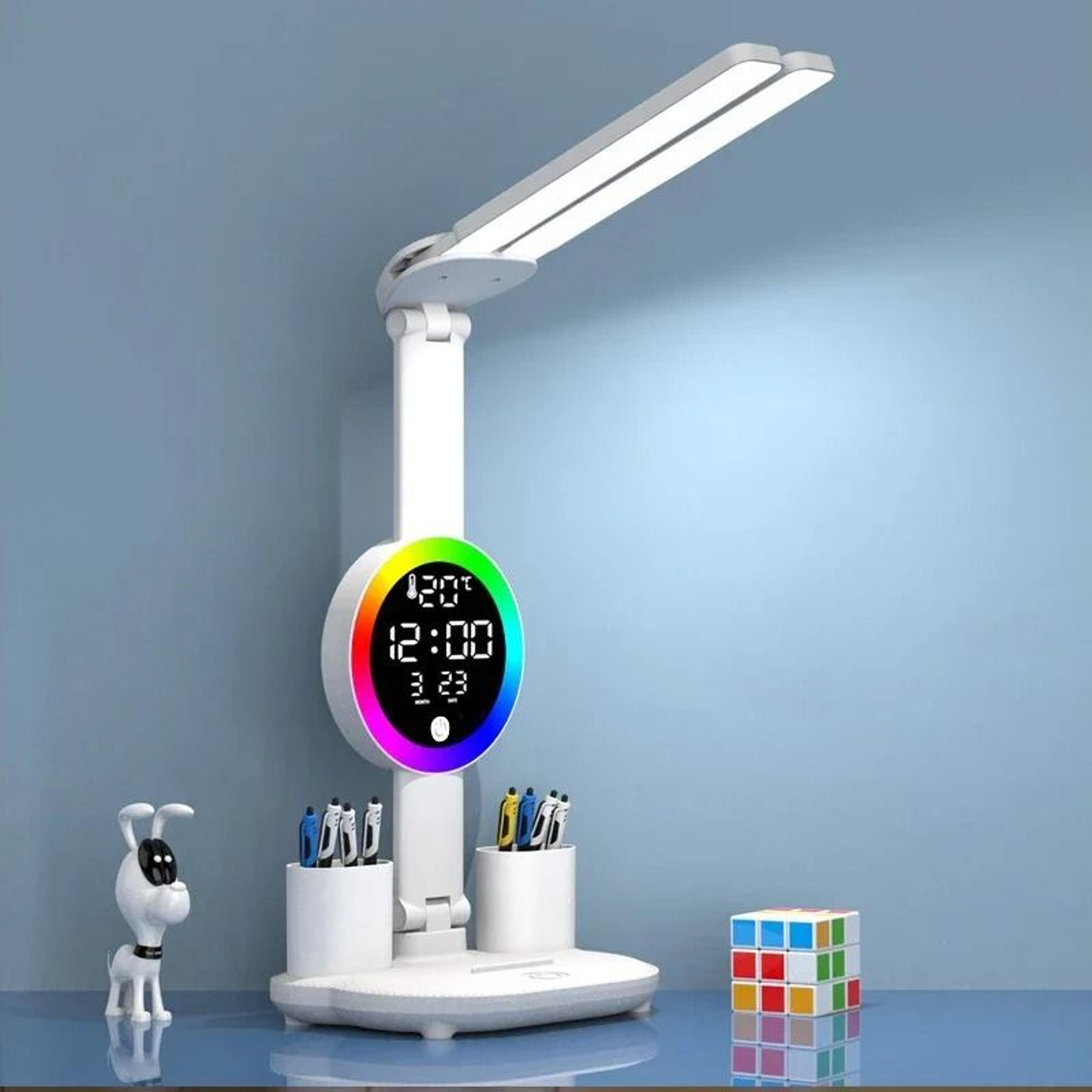 MultiFunction LED Study Desk Lamp With BuiltIn Cooling Fan  Digital Clock Display 1