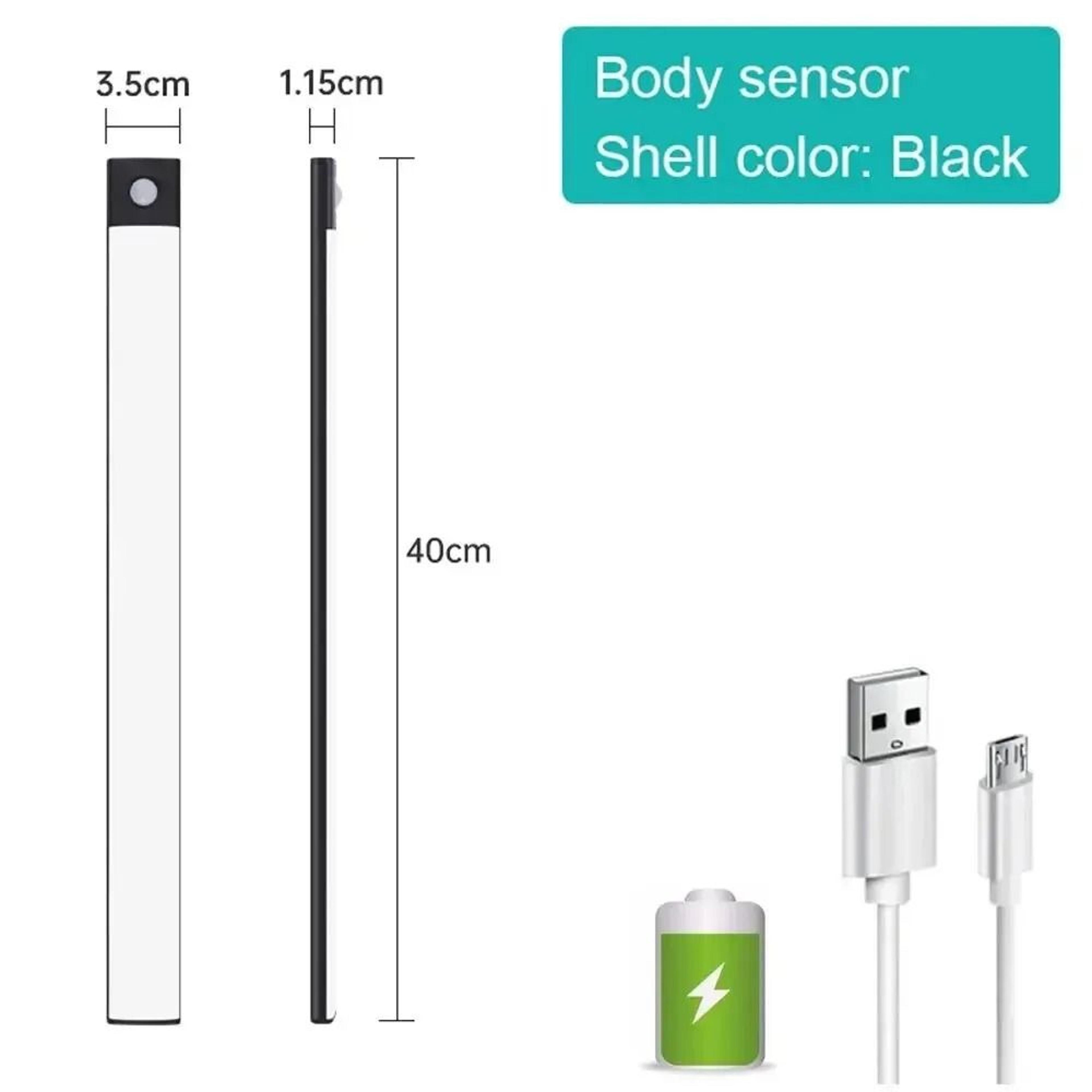 Wireless Magnetic Motion Sensor LED Under Cabinet Light USB Rechargeable 3Color Closet Night Light 7