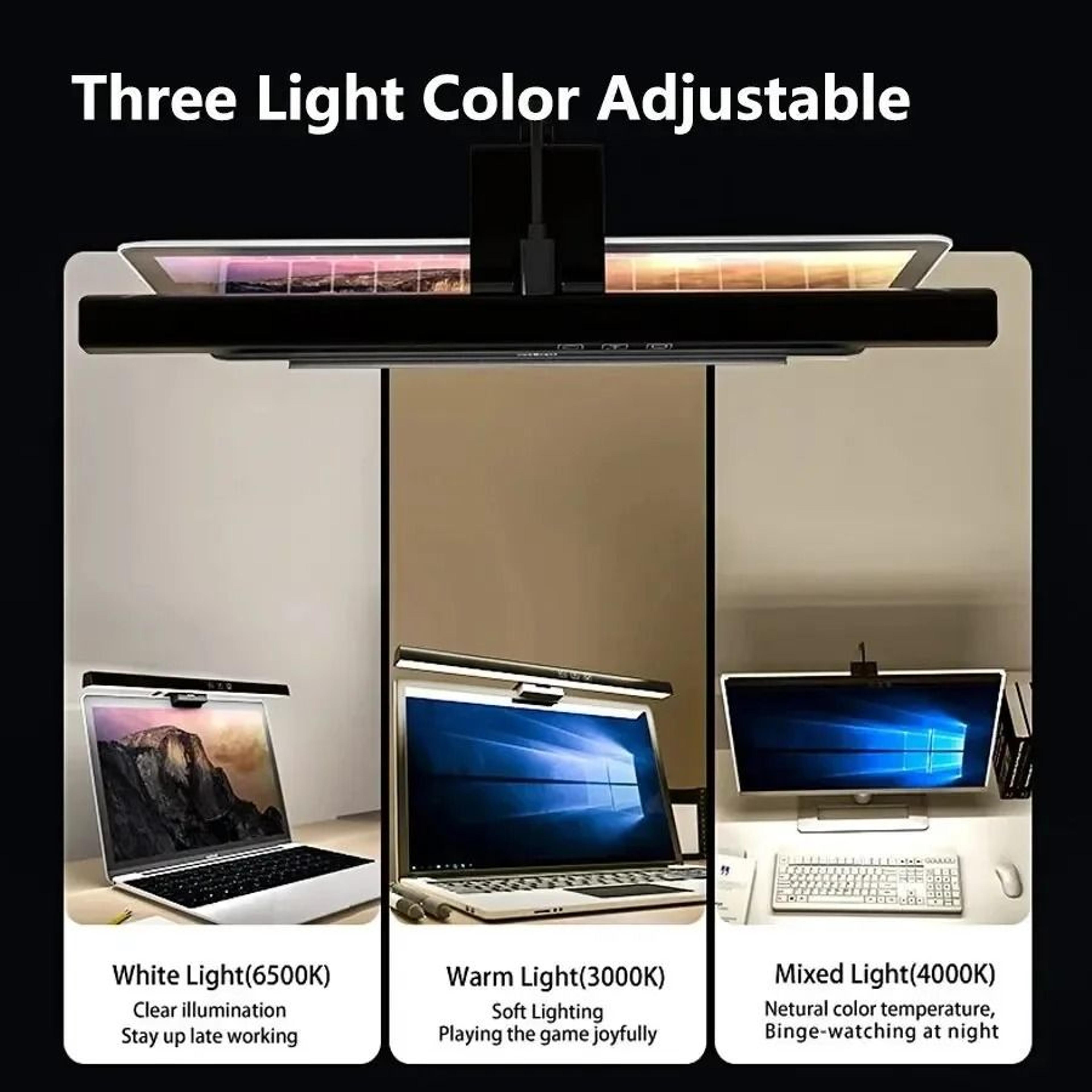 Computer Monitor Light Bar LED Screen Hanging Desk Lamp Dimmable EyeCaring Task Light 2