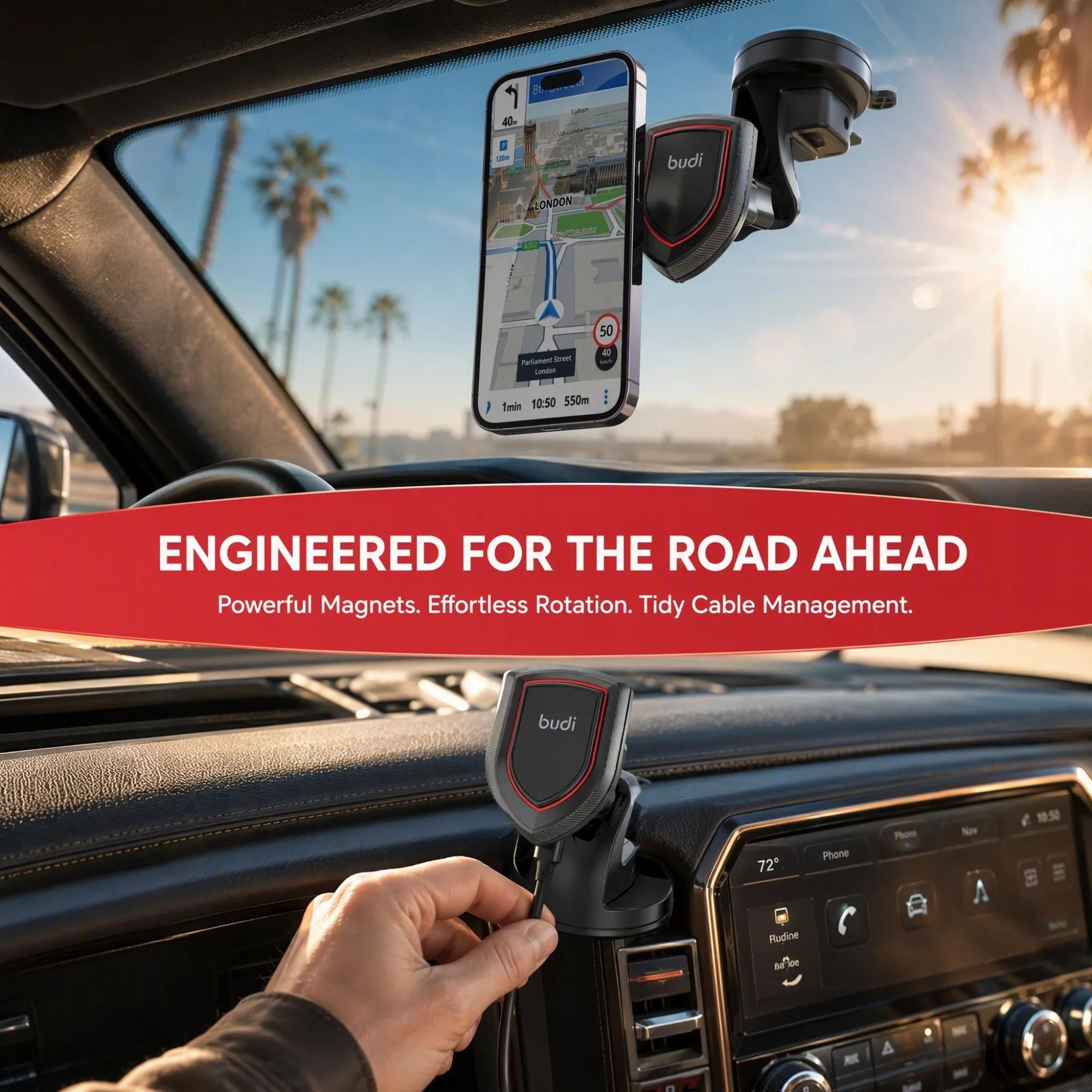 Universal Magnetic Car Windshield Suction Phone Mount  360 Rotatable Holder 3