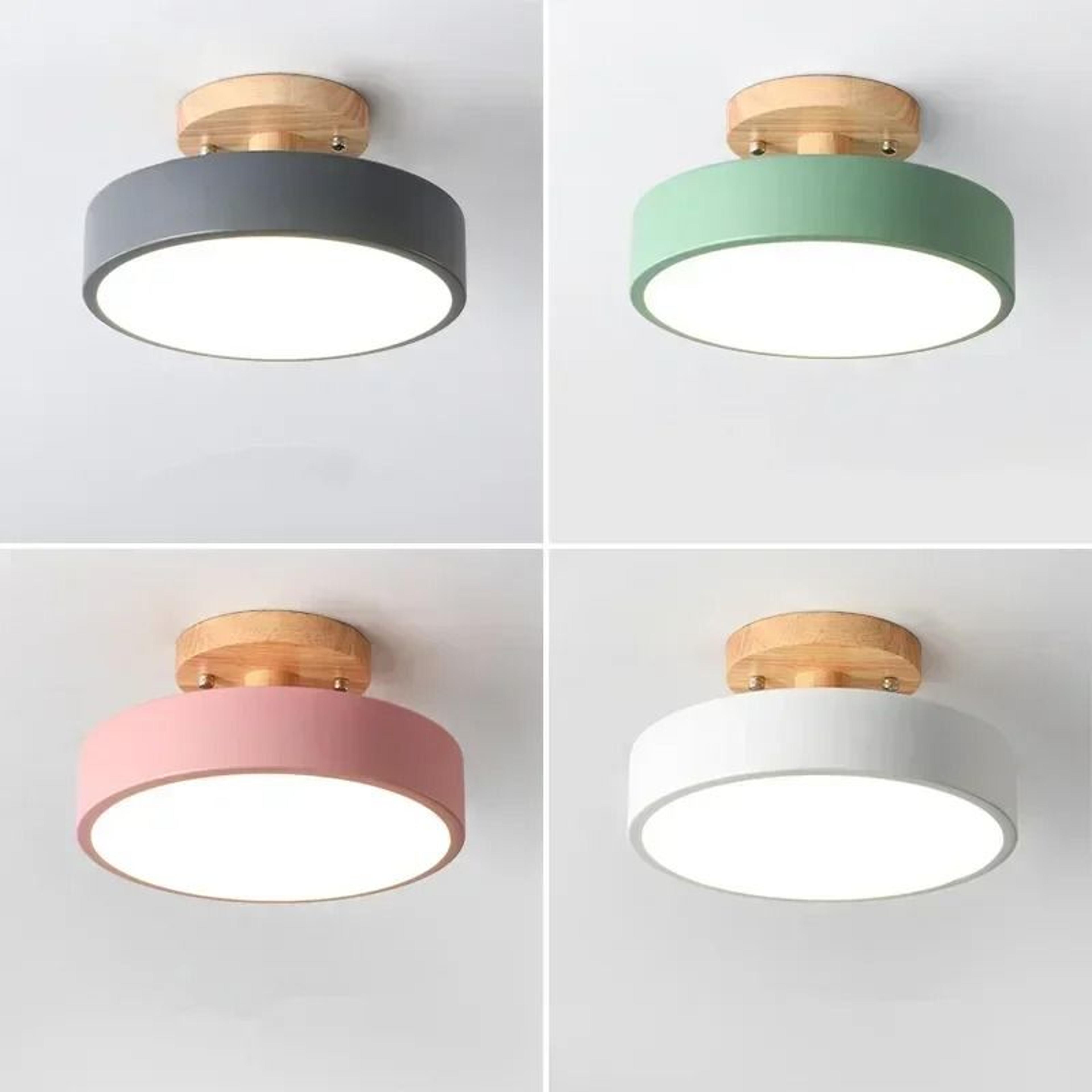 nordic wood flush-mount ceiling light – modern round fixture for hallway & bedroom
