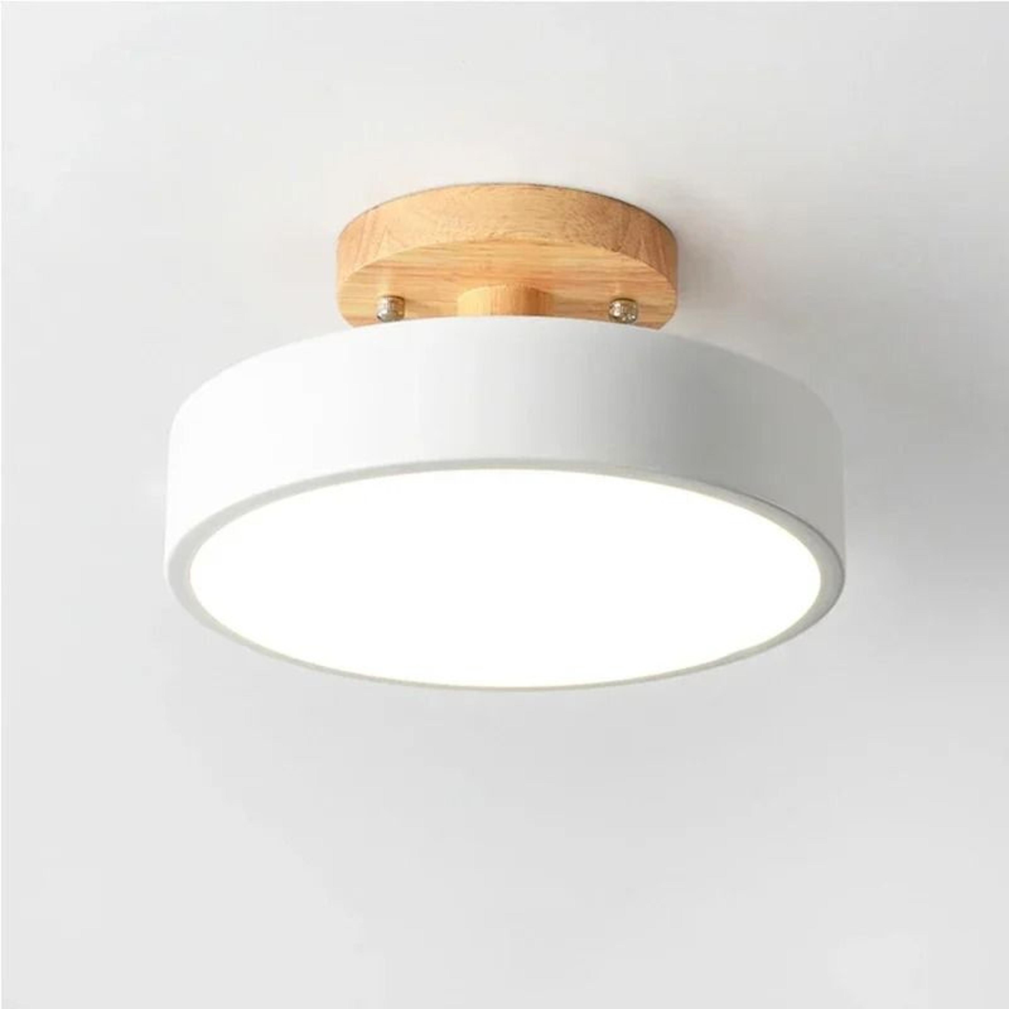 Nordic Wood FlushMount Ceiling Light  Modern Round Fixture For Hallway  Bedroom 6