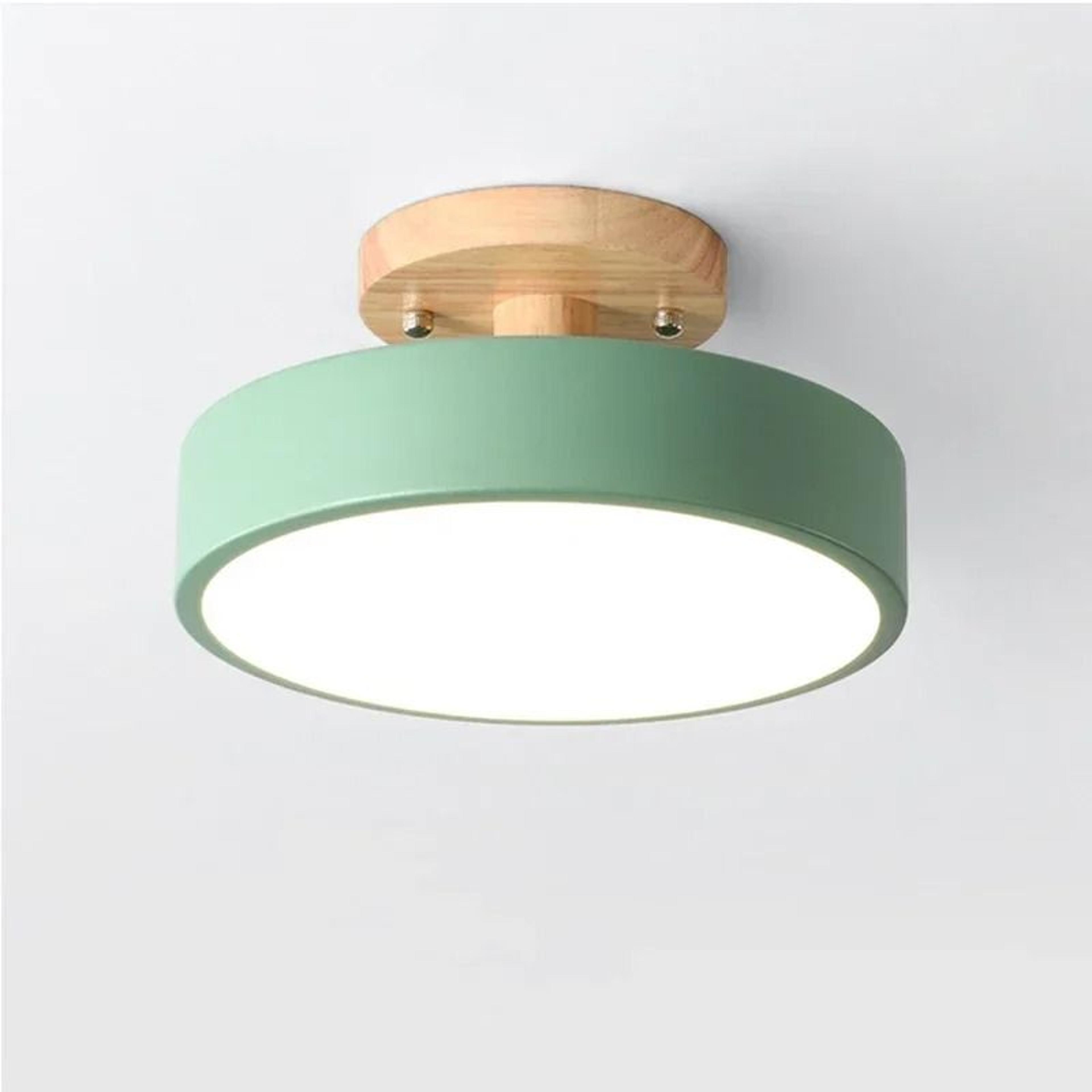 Nordic Wood FlushMount Ceiling Light  Modern Round Fixture For Hallway  Bedroom 7