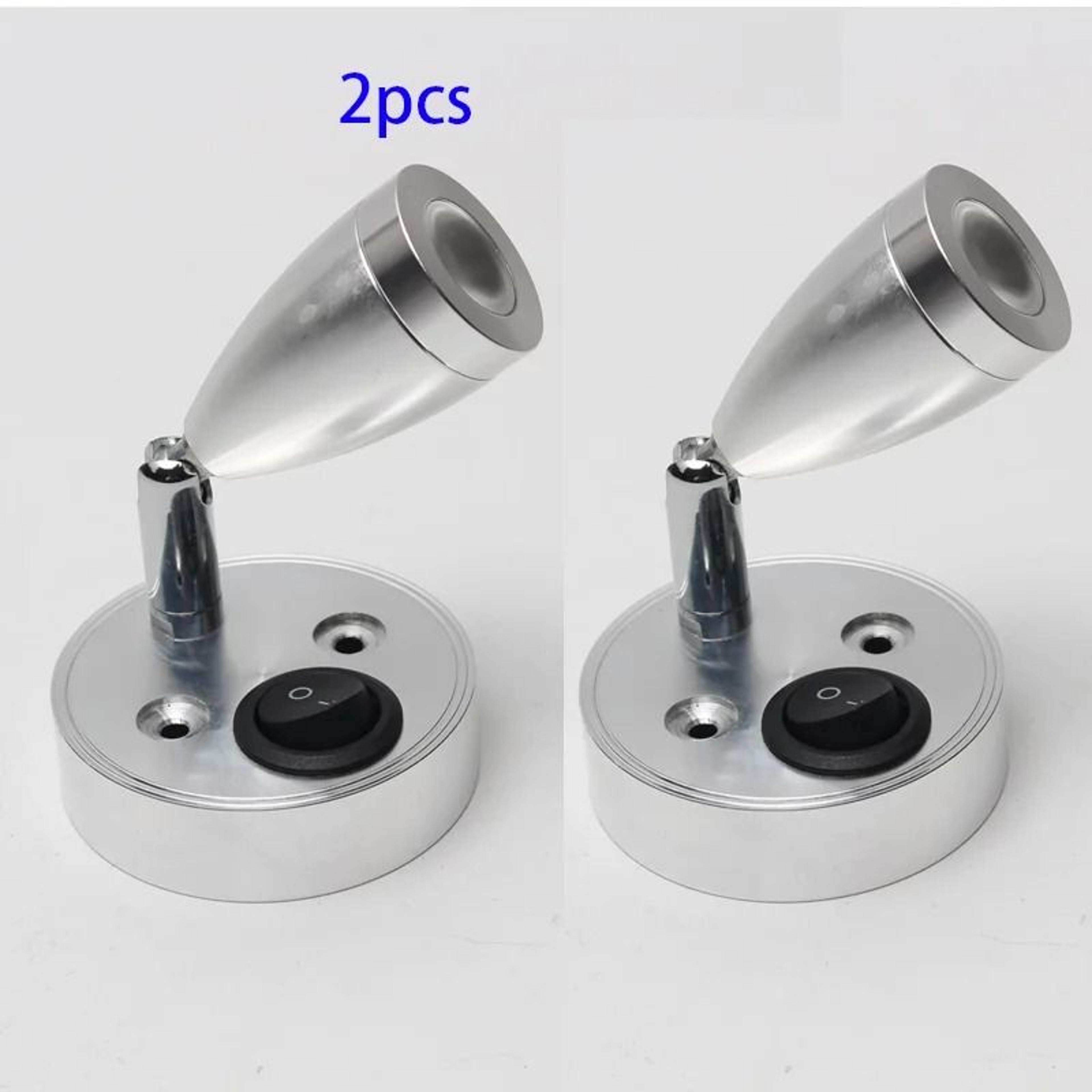 DC 12V LED RV Reading Spotlight  3W Aluminum Adjustable Wall Lamp With Switch 6