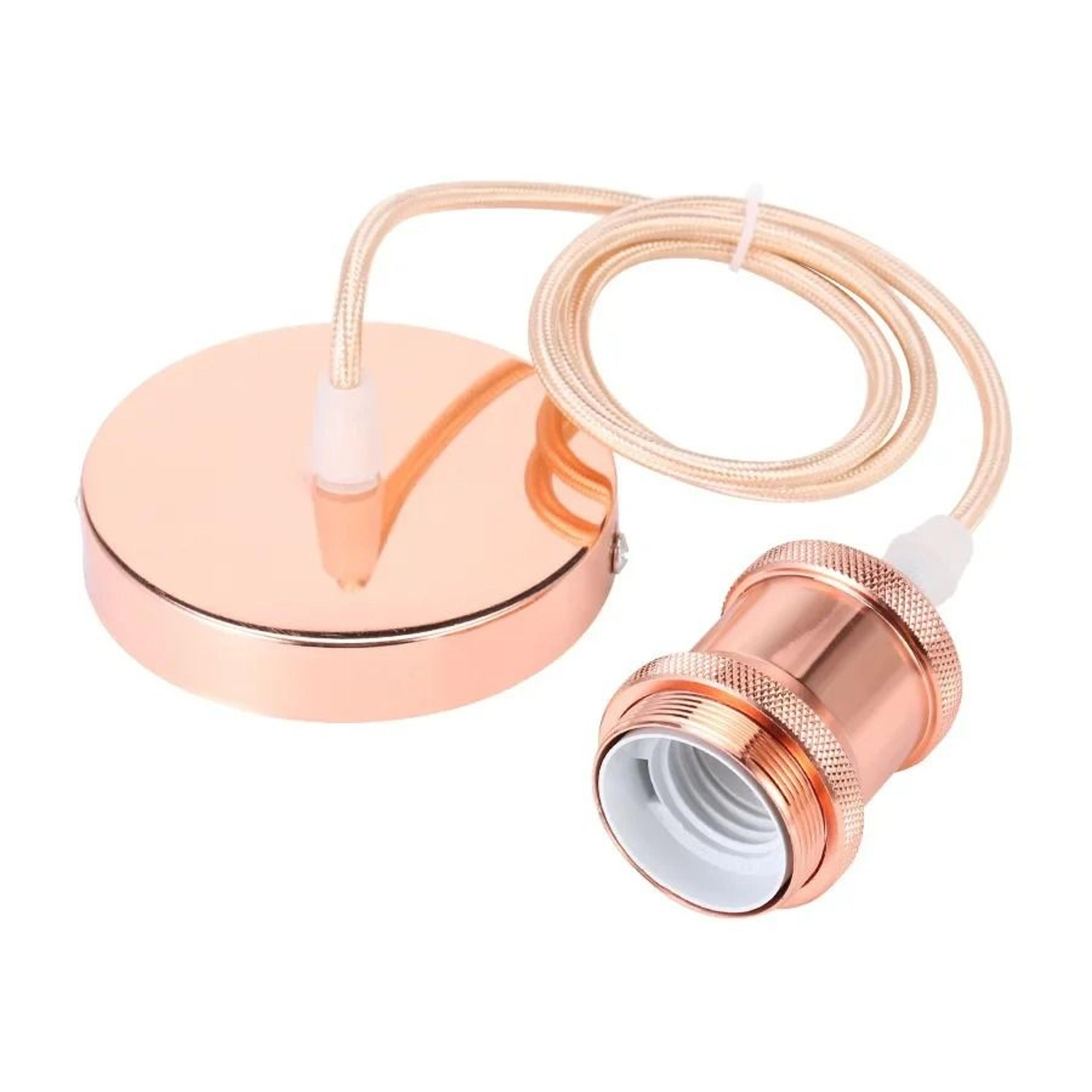 Vintage Antique Copper E27 Pendant Light Cord Kit  Hanging Metal Lamp Holder 11
