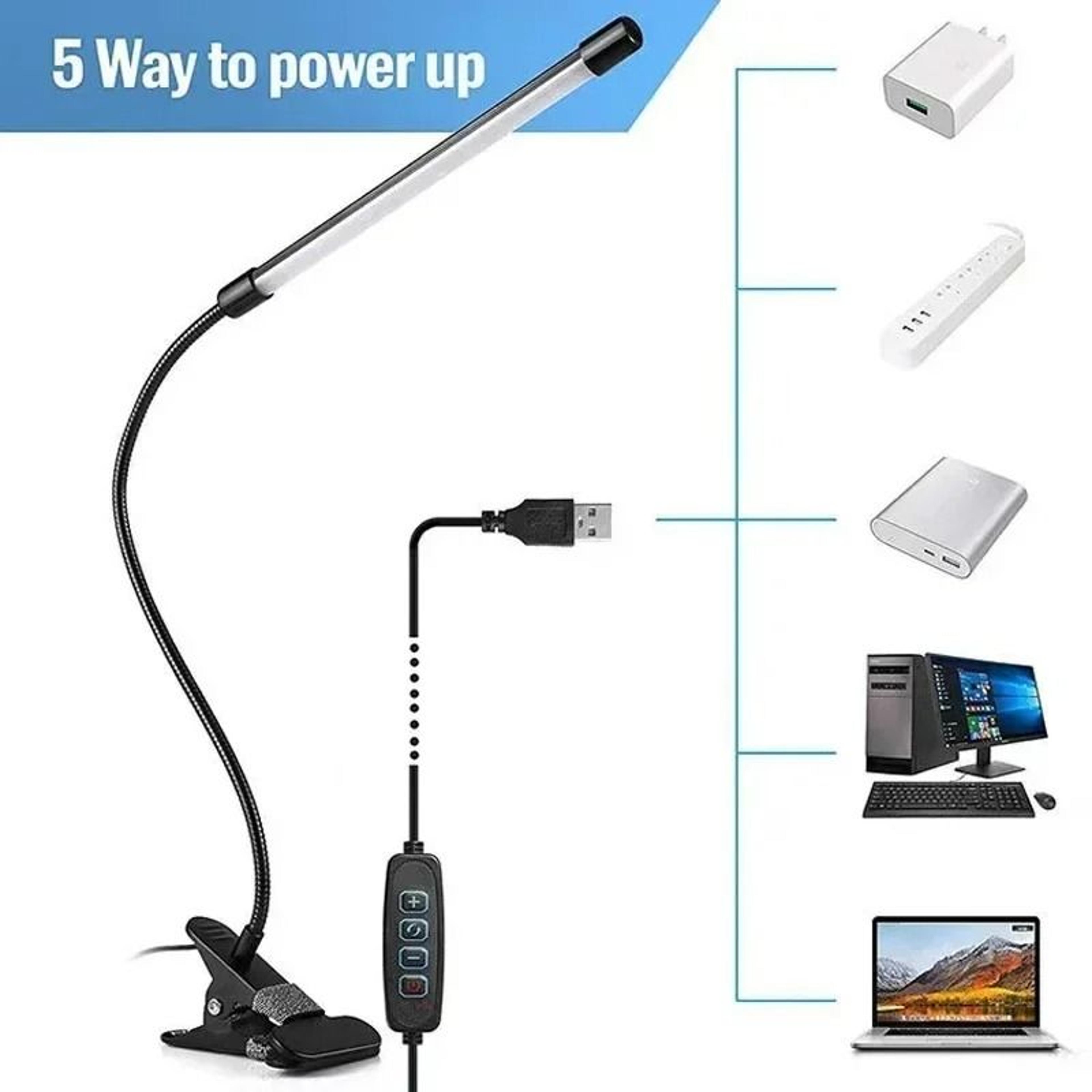 LED ClipOn Desk Reading Lamp  Flexible EyeProtection Bedside Light For Dorm  Study 4