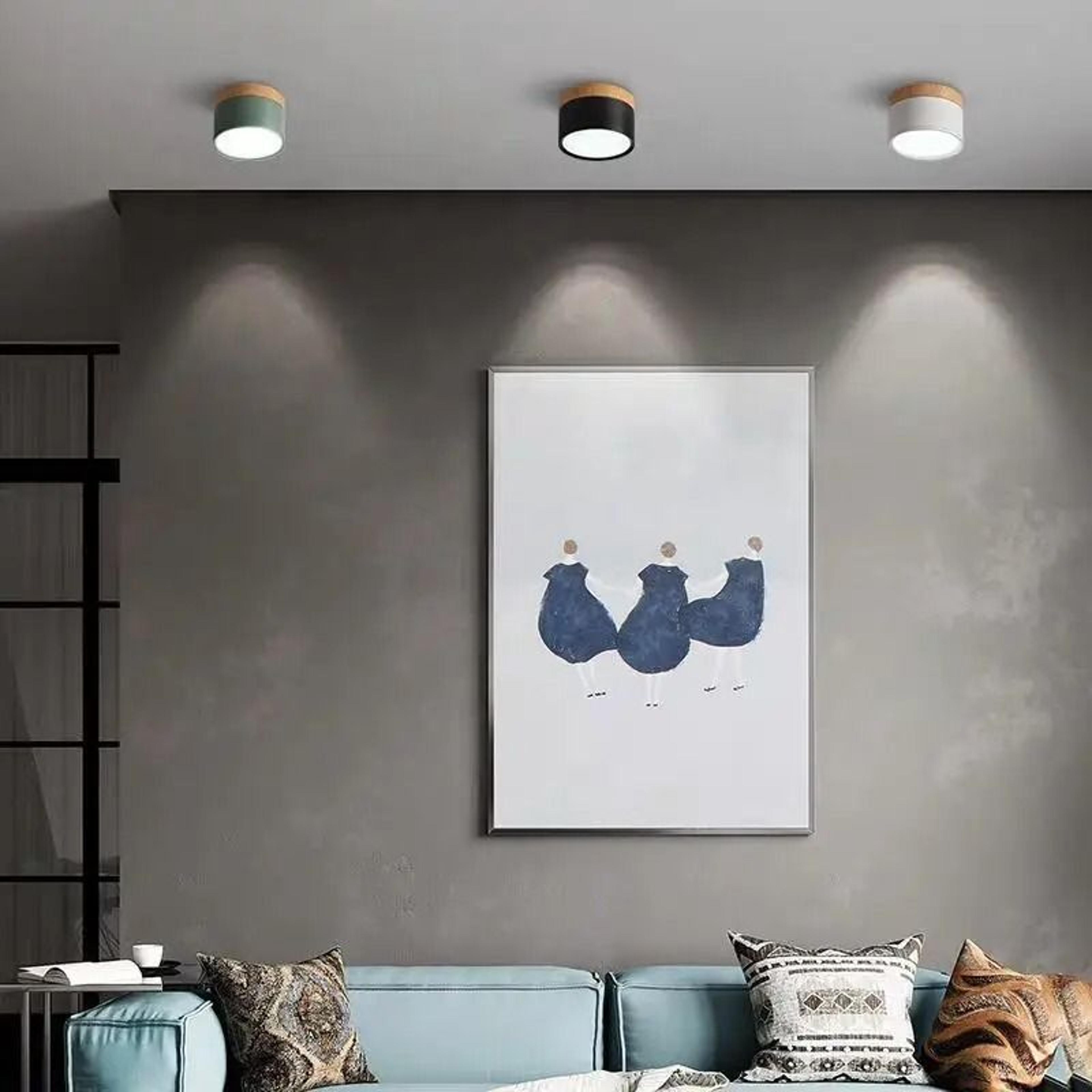 Nordic Wood Dimmable LED Downlight  Modern SurfaceMount Ceiling Spotlight 5
