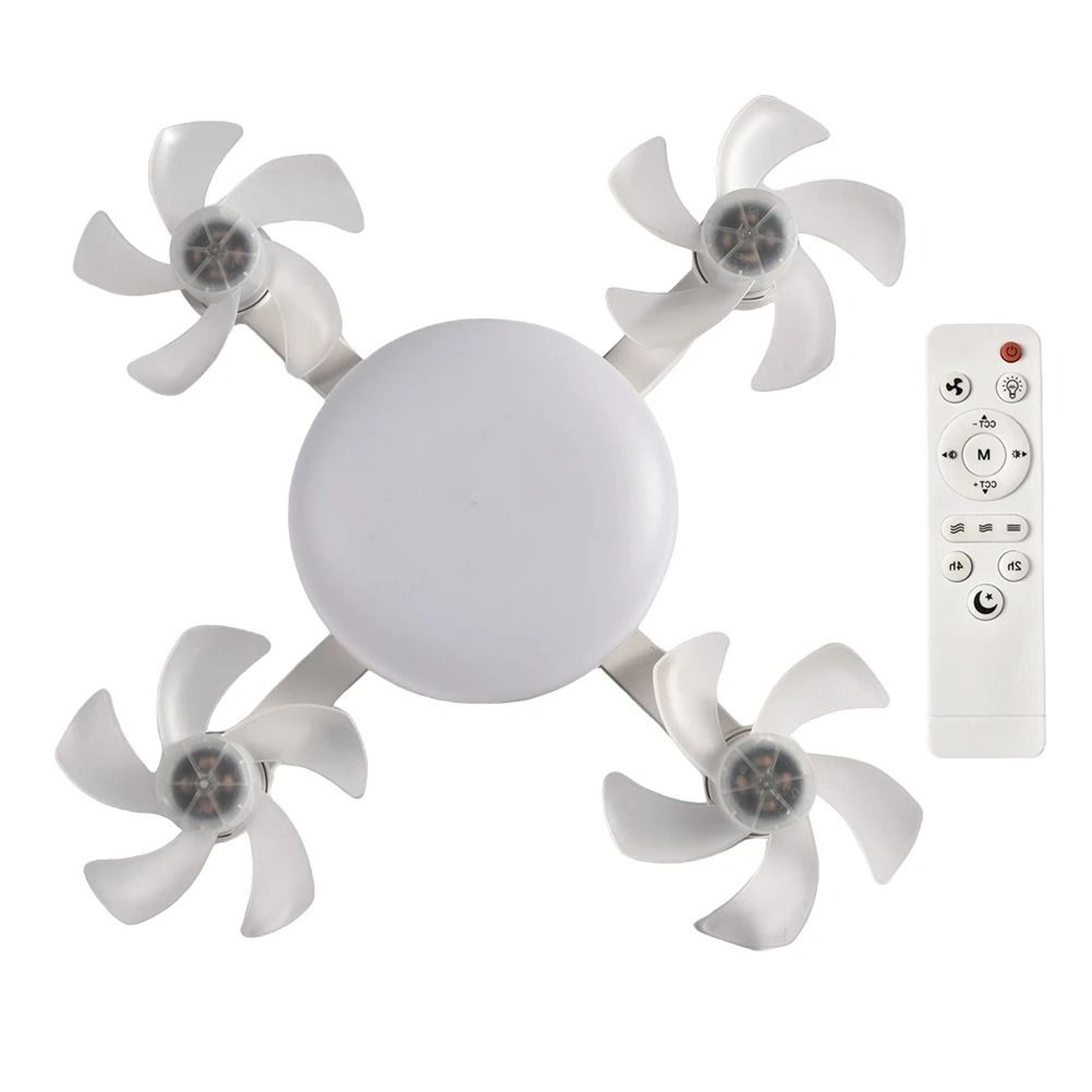 Intelligent E27 ScrewIn Ceiling Fan With LED Light  Silent HighAirflow Kitchen  Dining Lamp 7
