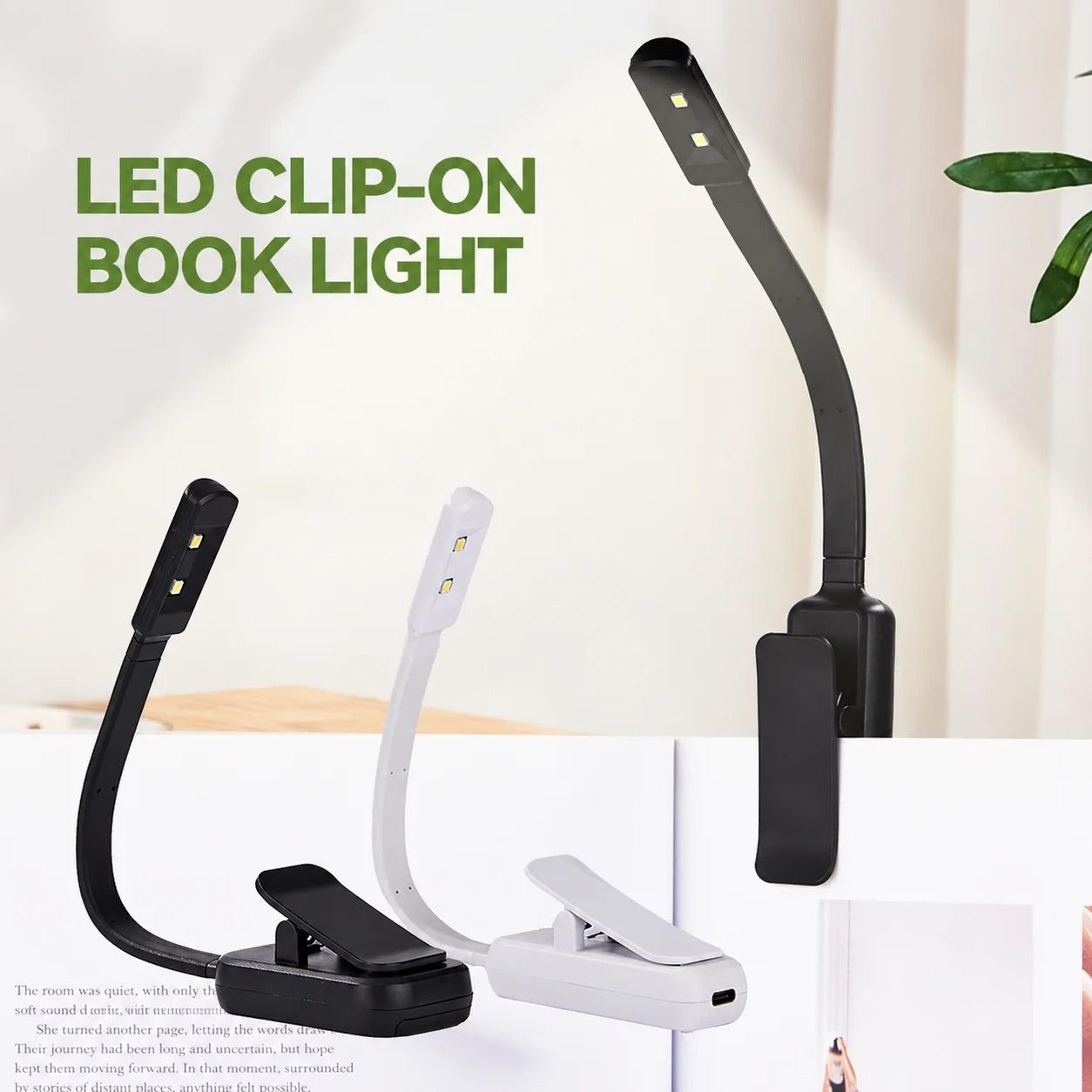 Portable LED ClipOn Reading Book Light  USB Rechargeable Travel  Study Lamp 0