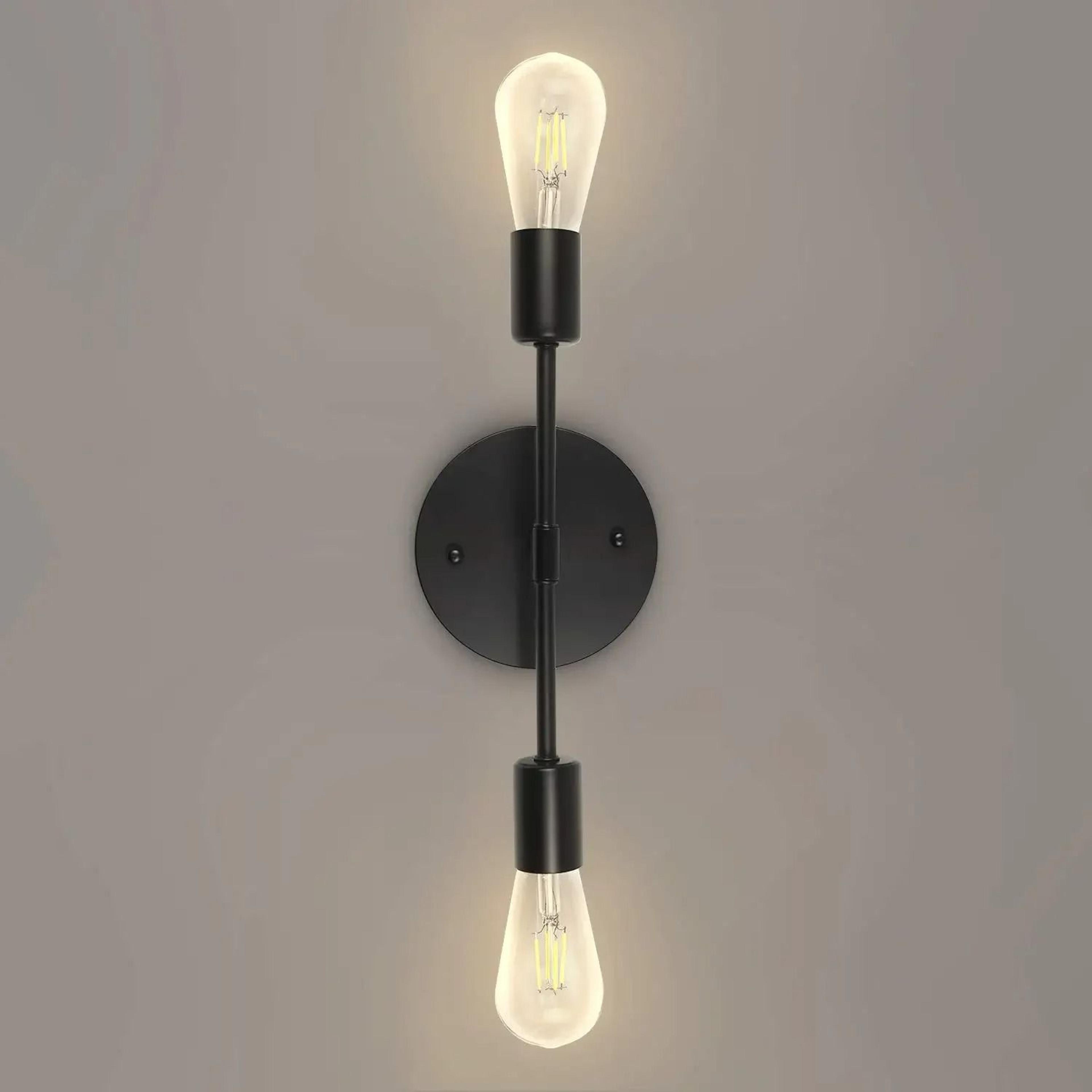 Modern Golden DualHead Wall Sconce  Minimalist E27 Double Light Fixture For Bedroom  Corridor 1